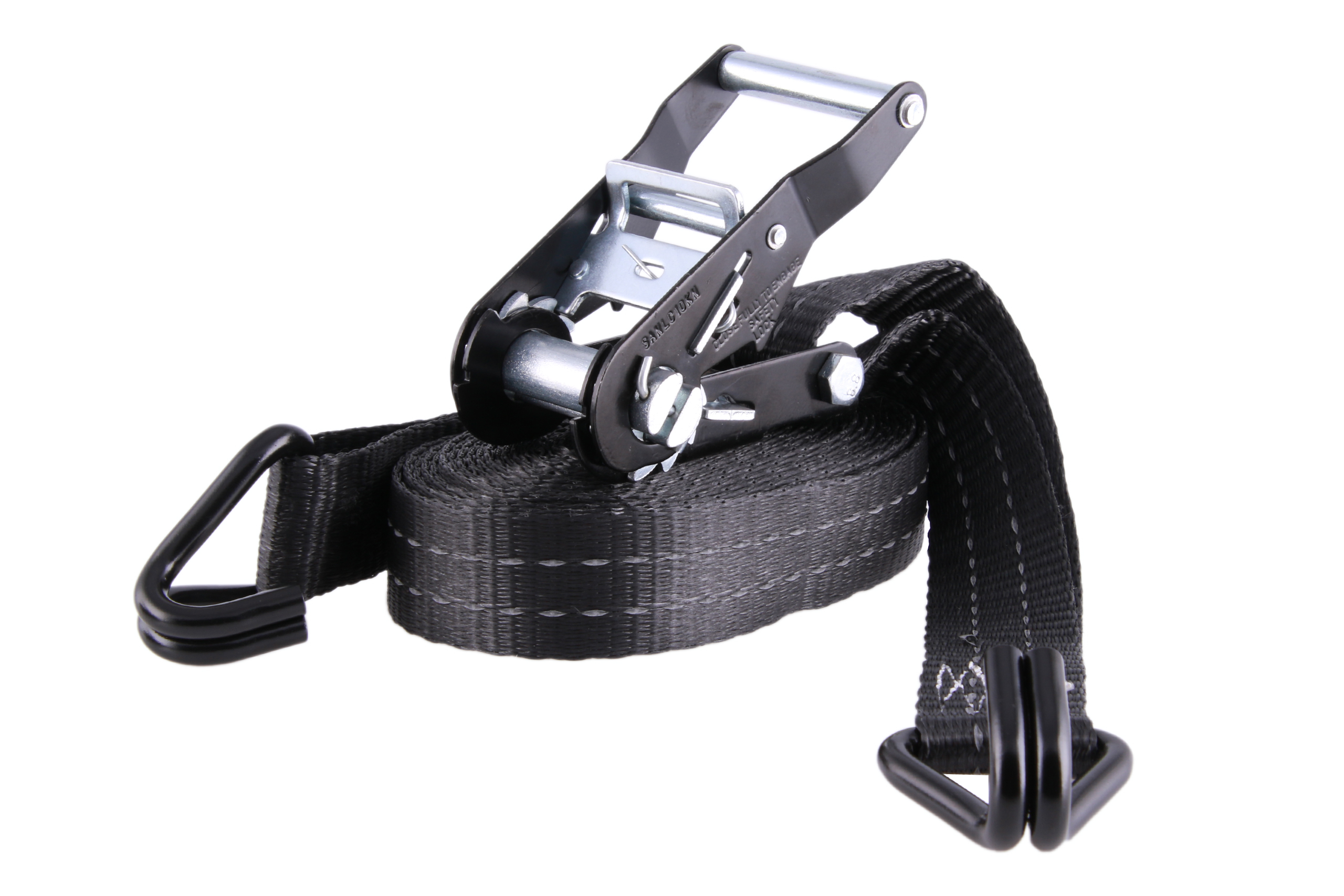 2er-Set, 6 m Zurrgurte, 35mm, LC 1000 daN, STF 220 daN, zweiteilig, schwarz, mit Reflektorstreifen