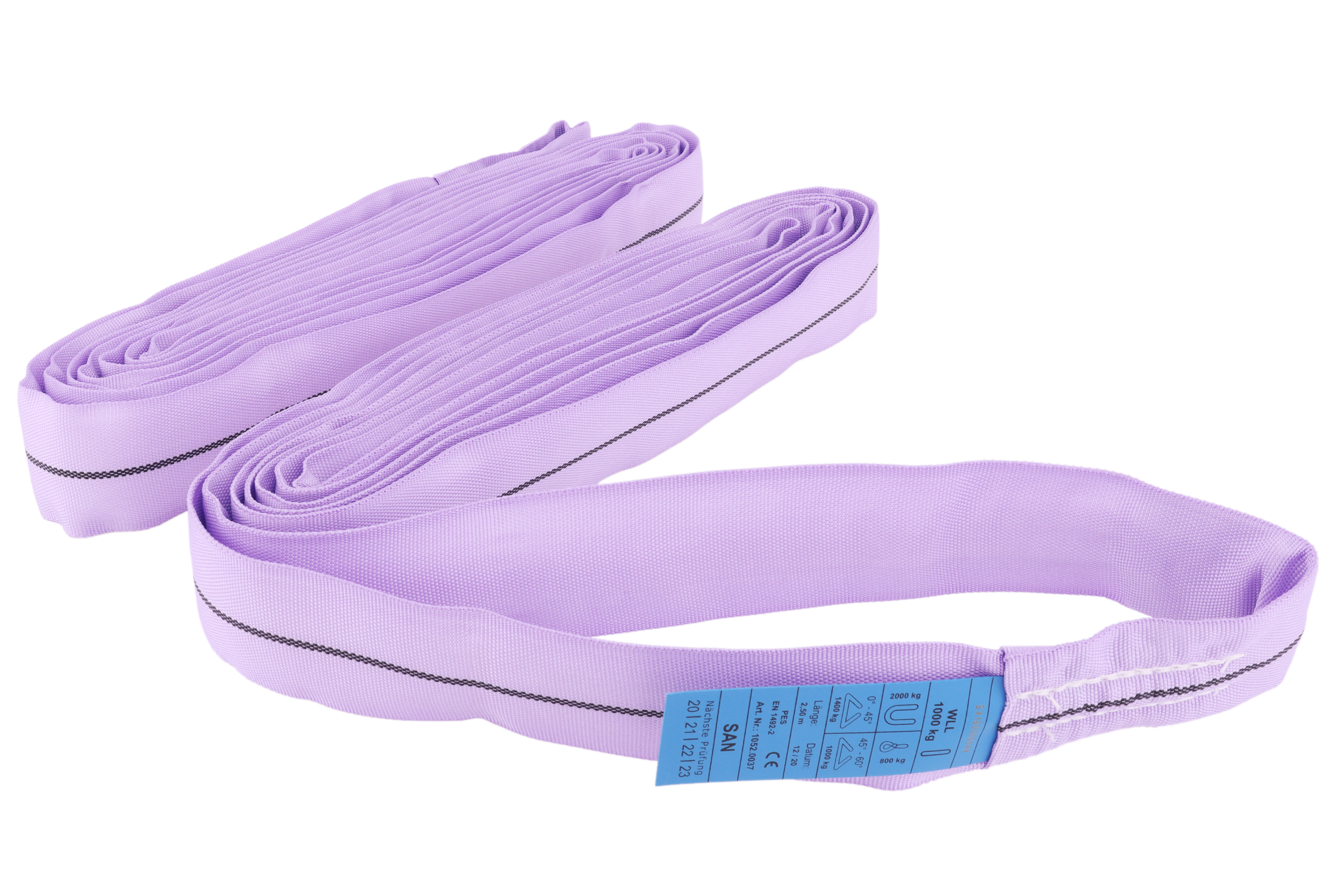 2er-Set, Polyester-Rundschlingen, 2,5m/5m, WLL 1to, einlagig