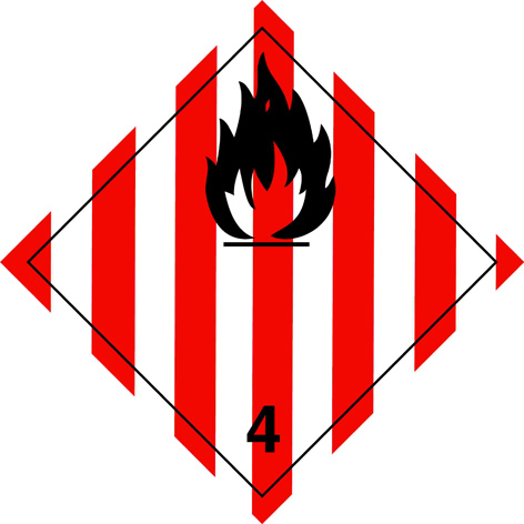 Kl. 4.1 Gefahrgutlabel PE Folie ohne Text 25x25cm