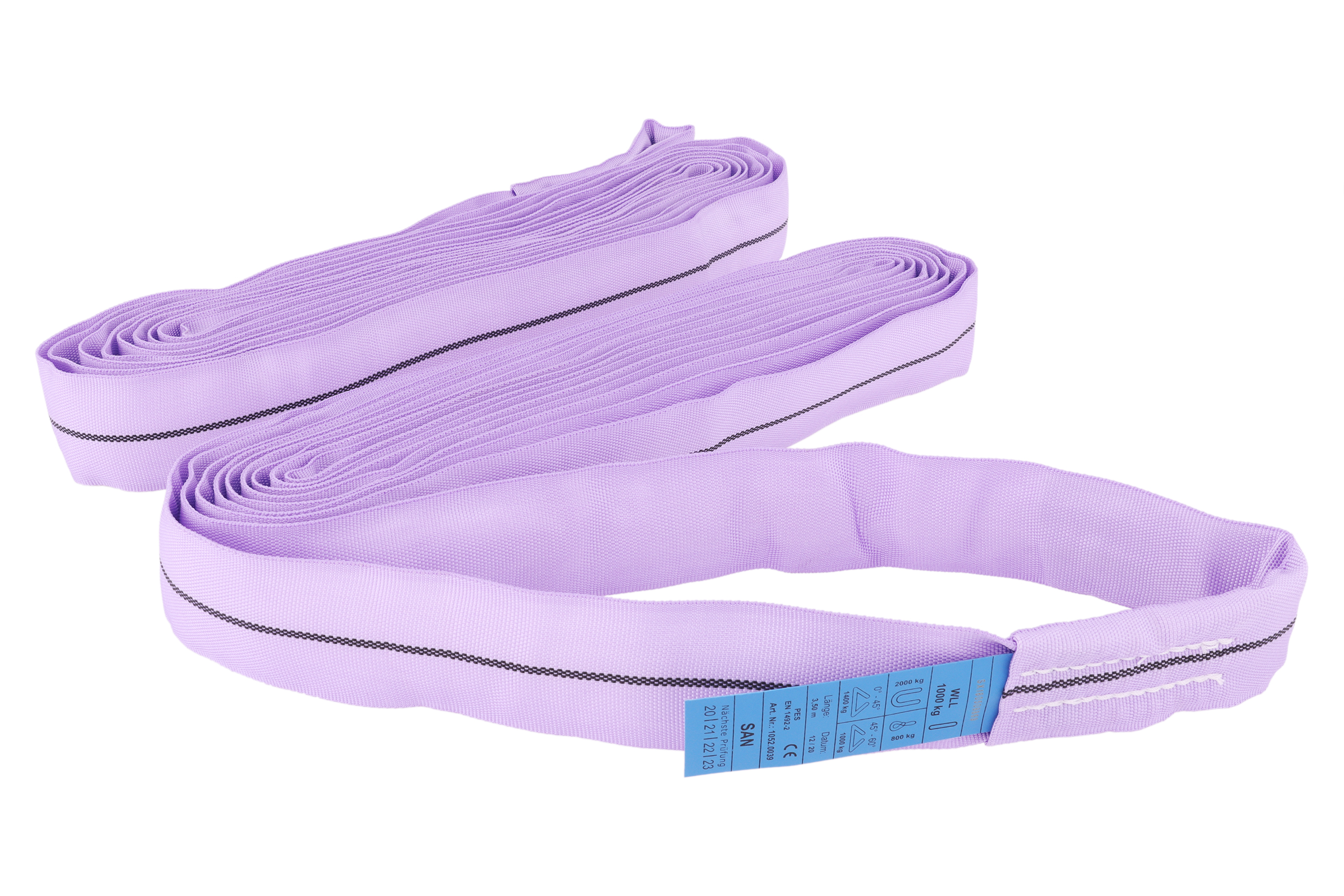 2er-Set, Polyester-Rundschlingen, 3,5m/7m, WLL 1to, einlagig