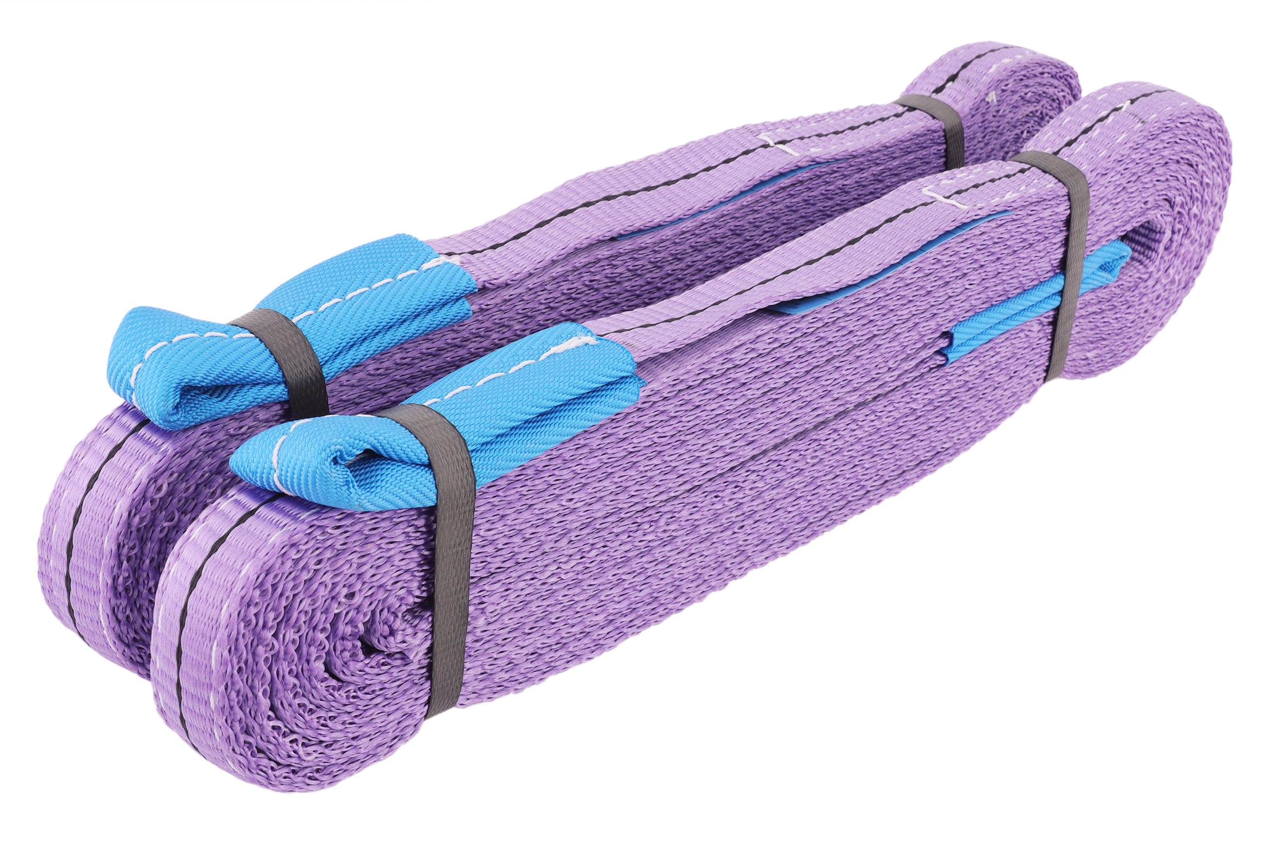 2er-Set, Hebebänder 6m, WLL 1to, mit verstärkten Schlaufen