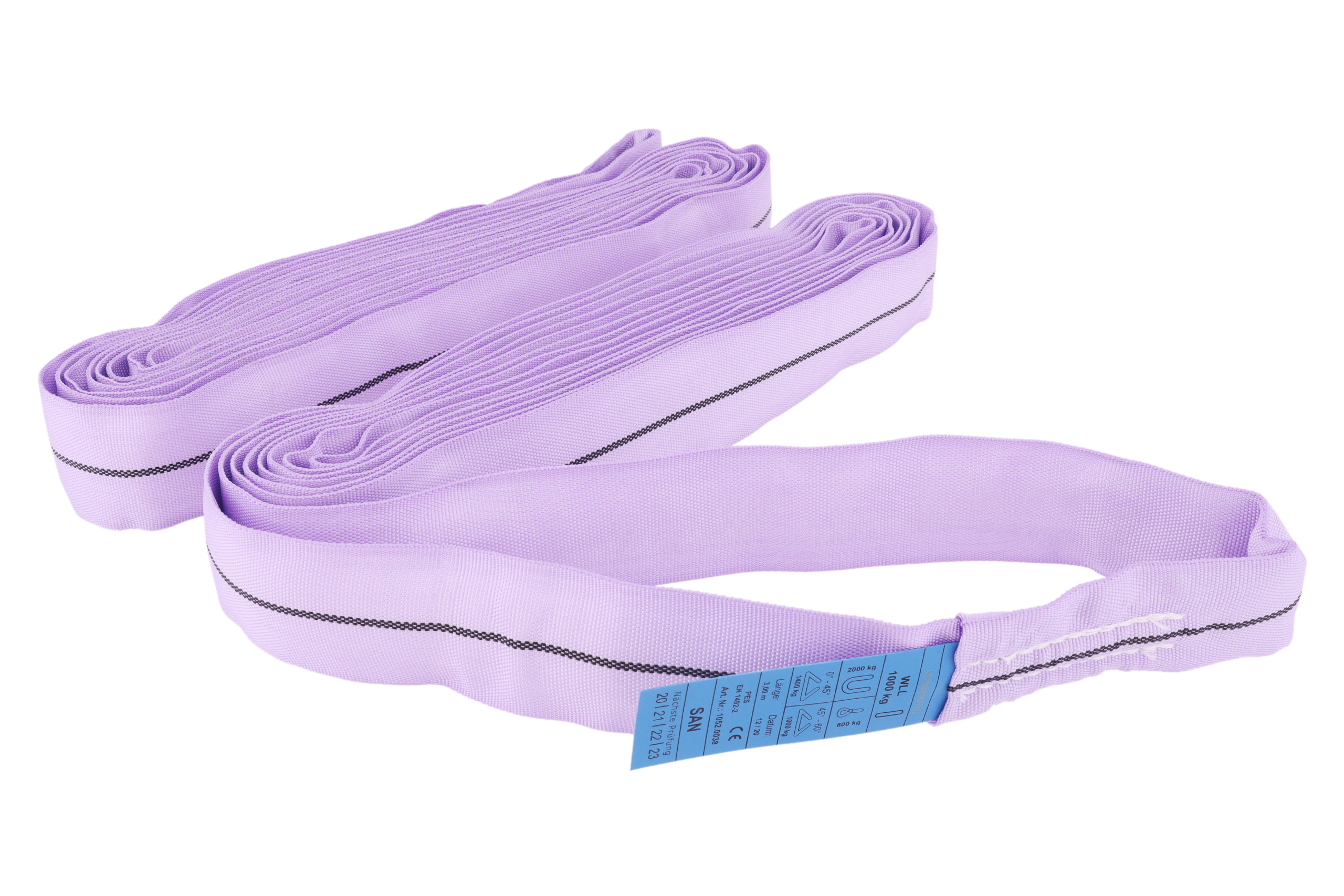 2er-Set, Polyester-Rundschlingen, 3m/6m, WLL 1to, einlagig