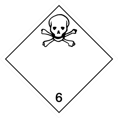 Kl. 6.1 Gefahrgutlabel PE Folie ohne Text 25x25cm