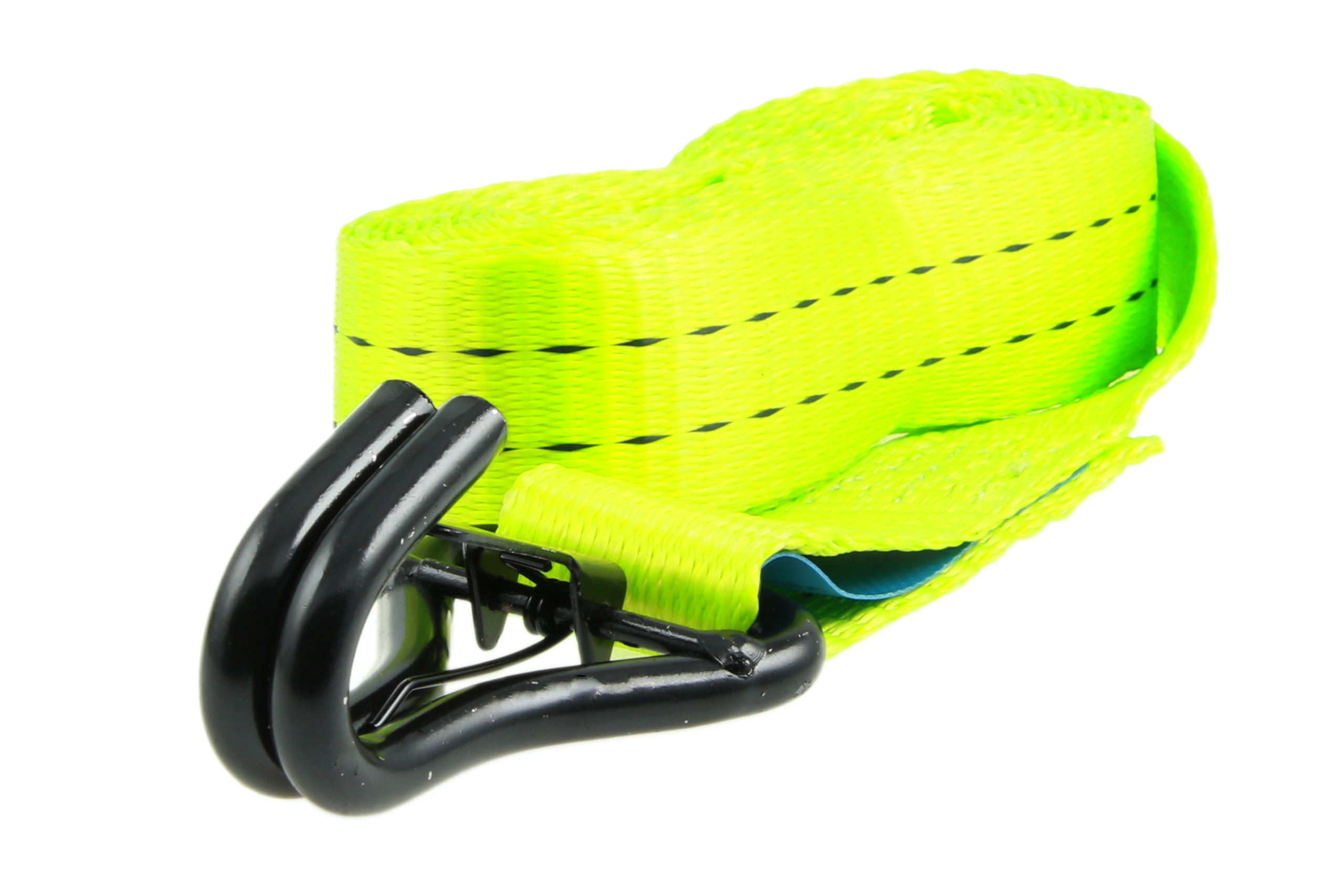 2er-Set, 4 m Zurrgurte, 35mm, LC 1000 daN, STF 220 daN, zweiteilig, Neon-grün, mit J-Haken mit Snap