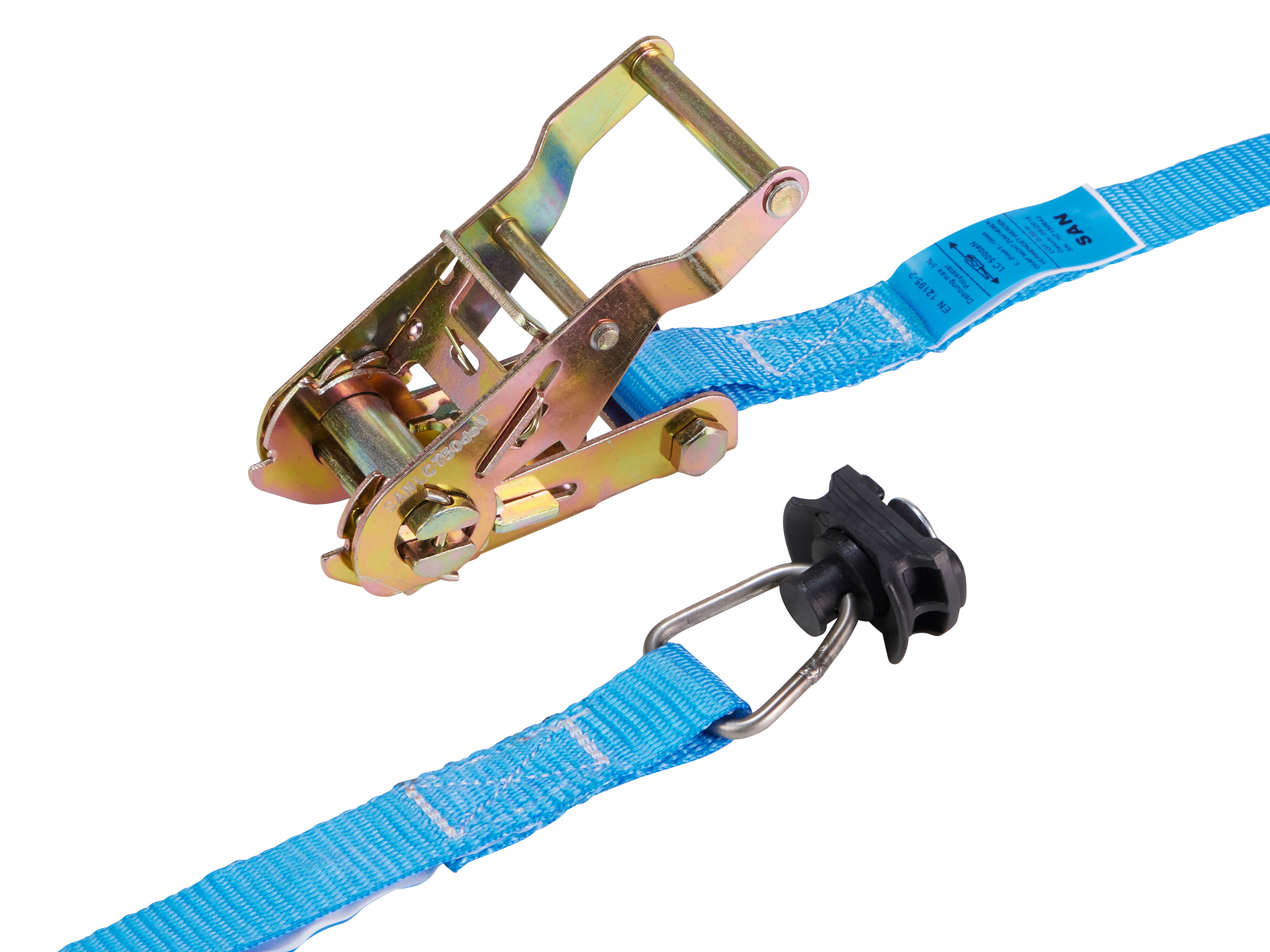 Zurrgurt, 6m, 25mm, LC 500daN, STF 150daN, zweiteilig, Standardratsche, mit Airline-Endfitting