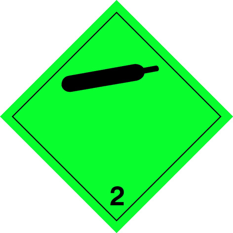 Kl. 2.2 Gefahrgutlabel PE Folie ohne Text 25x25cm