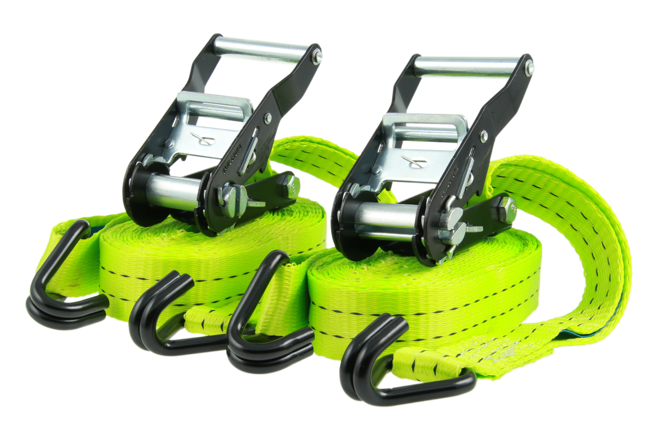 2er-Set, 6 m Zurrgurte, 35 mm, LC 1000 daN, STF 220 daN, zweiteilig, Neon-Grün