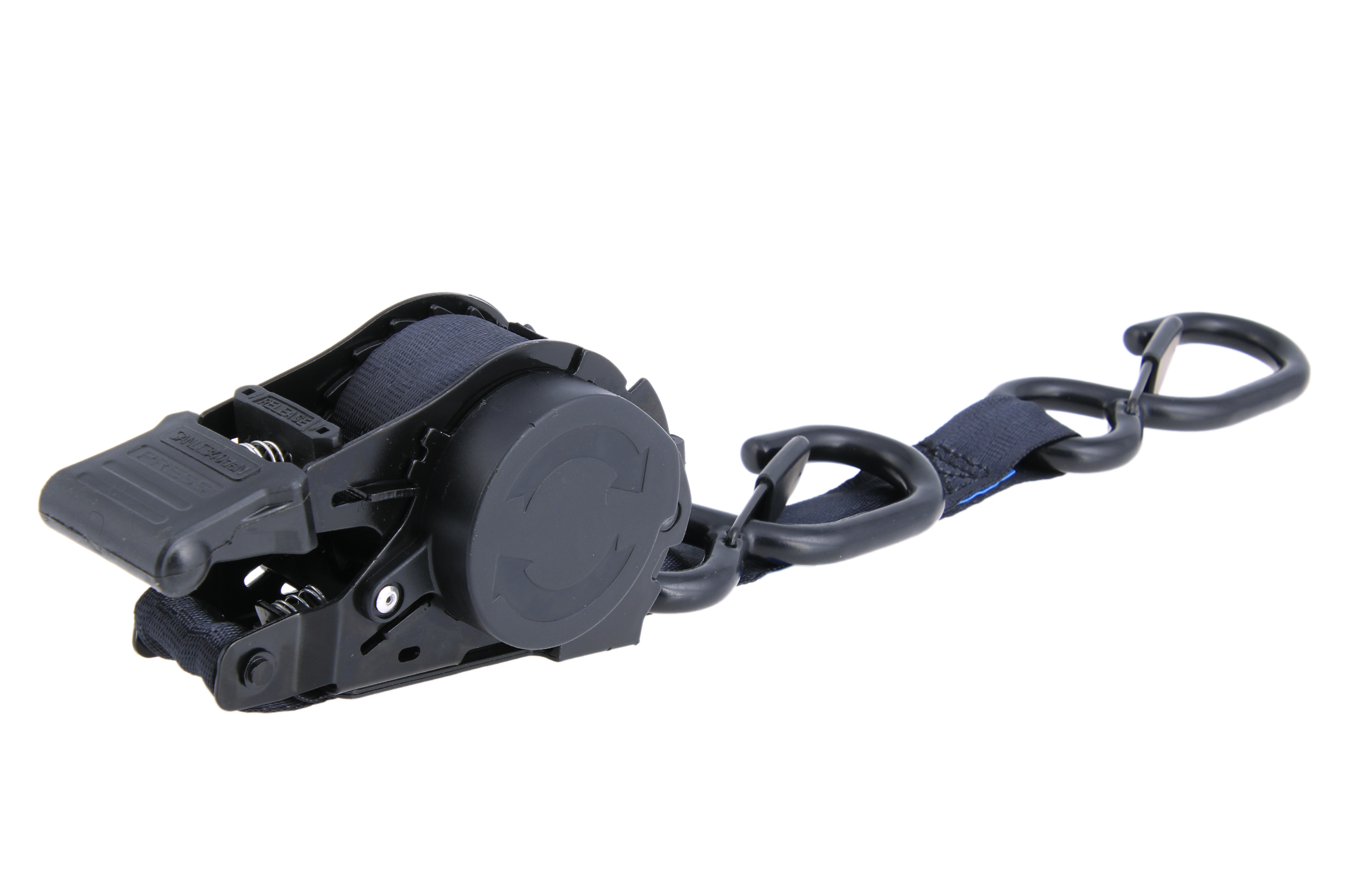 2er Set - 3,65 m Automatik-Zurrgurt, 25 mm, LC 340 daN, mit S-Haken mit Sicherung