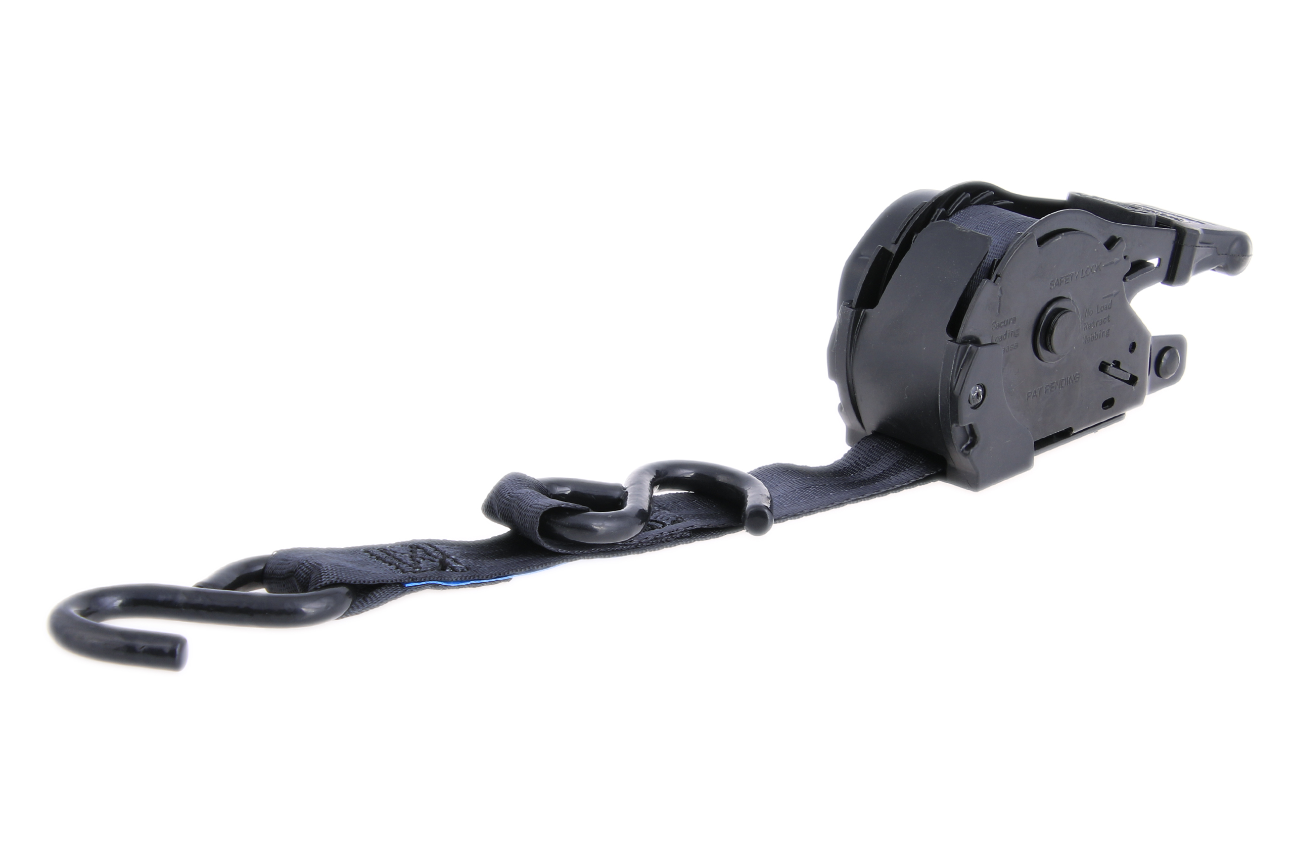 Set of 2 - 3.65 m automatic lashing strap, 25 mm, LC 340 daN, with coated S-hook