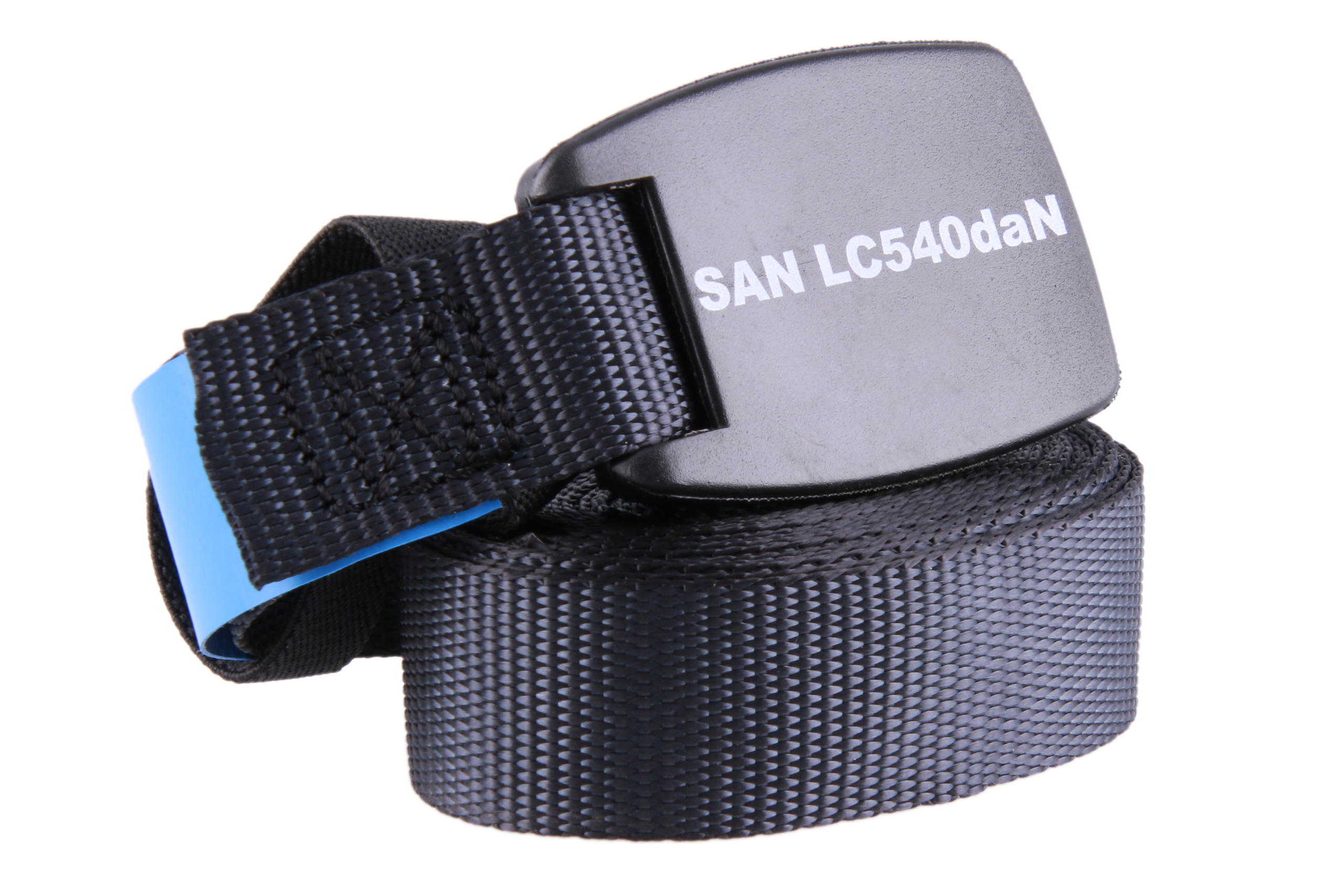 4er-Set, 4 m Klemmschlossgurte mit zusätzlich angebrachtem Gummi-Schnallenschutz, schwarz