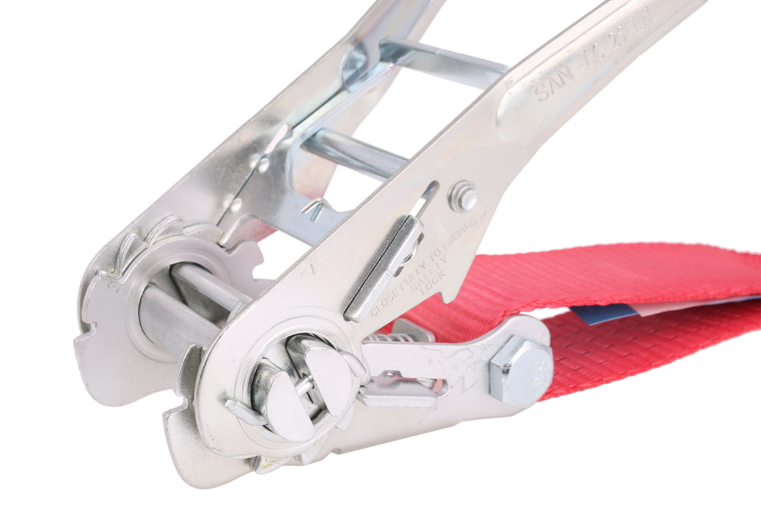 Zurrgurt, 8m, 50mm, LC 5000 daN, einteilig, STF 300, Kurzhebelratsche