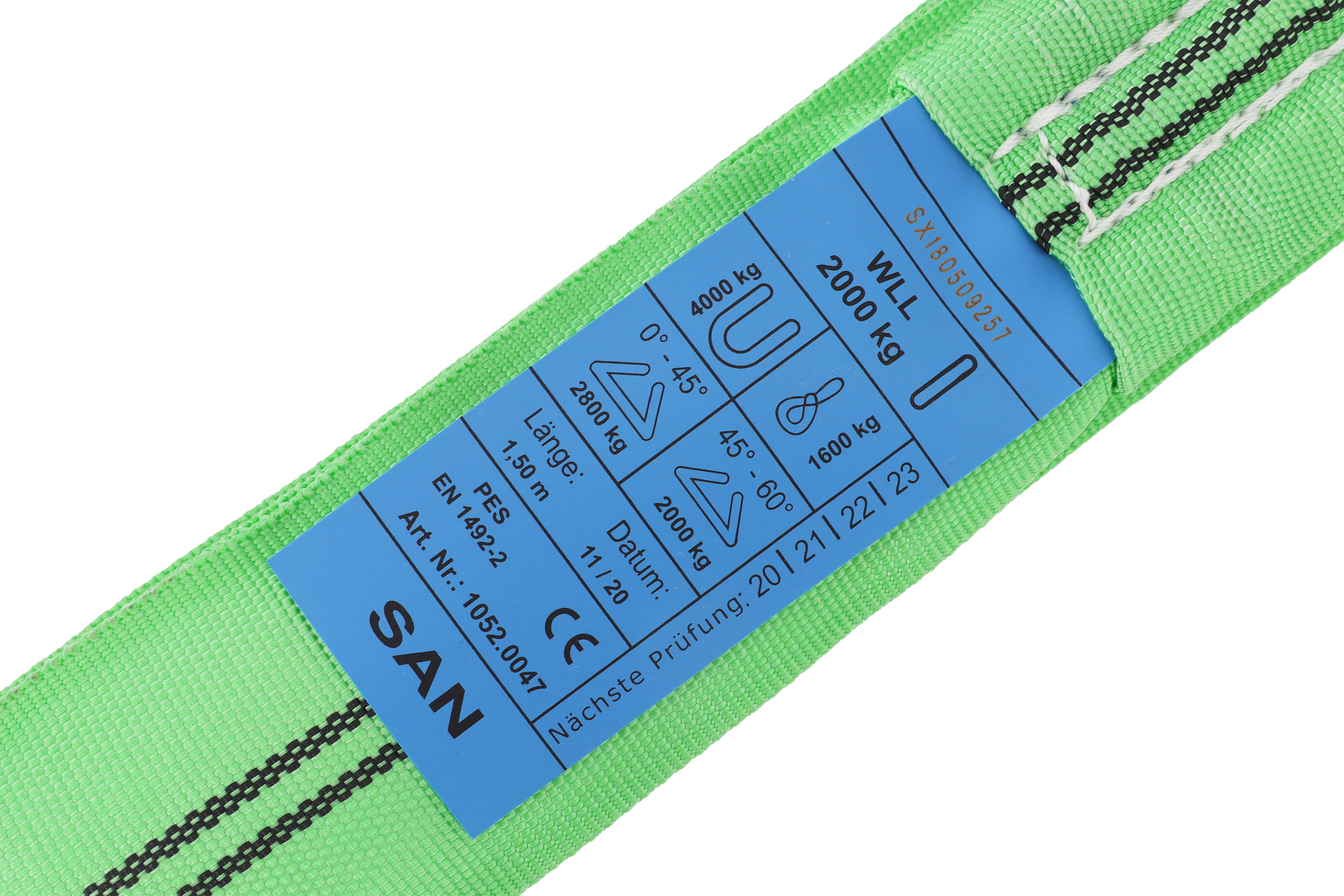 Polyester-Rundschlinge, 1,5m/3m, WLL 2to, einlagig