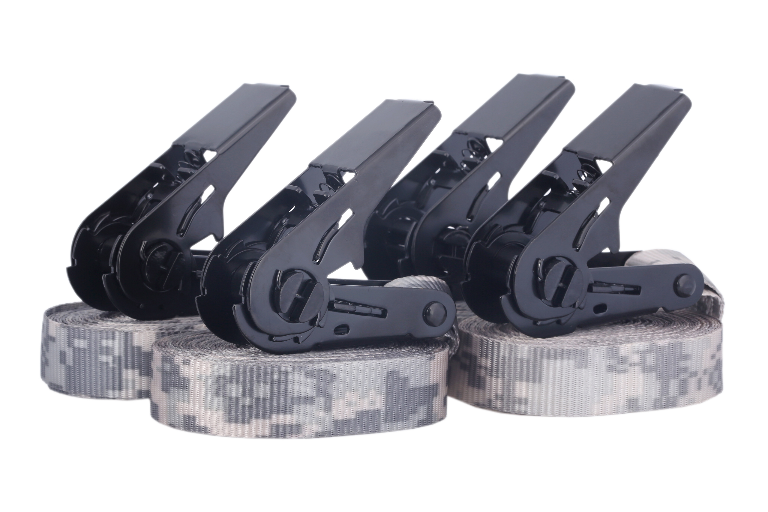 4er-Set, 6m Zurrgurte, 25mm, LC 900 daN, Grün Camouflage