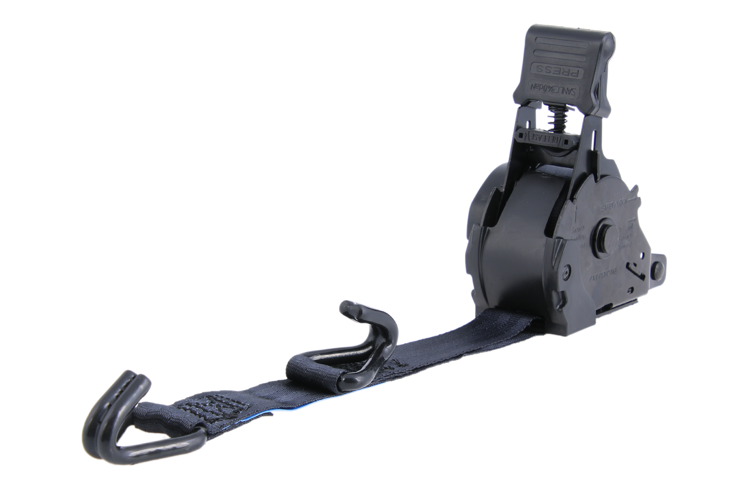 Set of 2 - 3.65 m automatic lashing strap, 25 mm, LC 340 daN, with coated claw hook