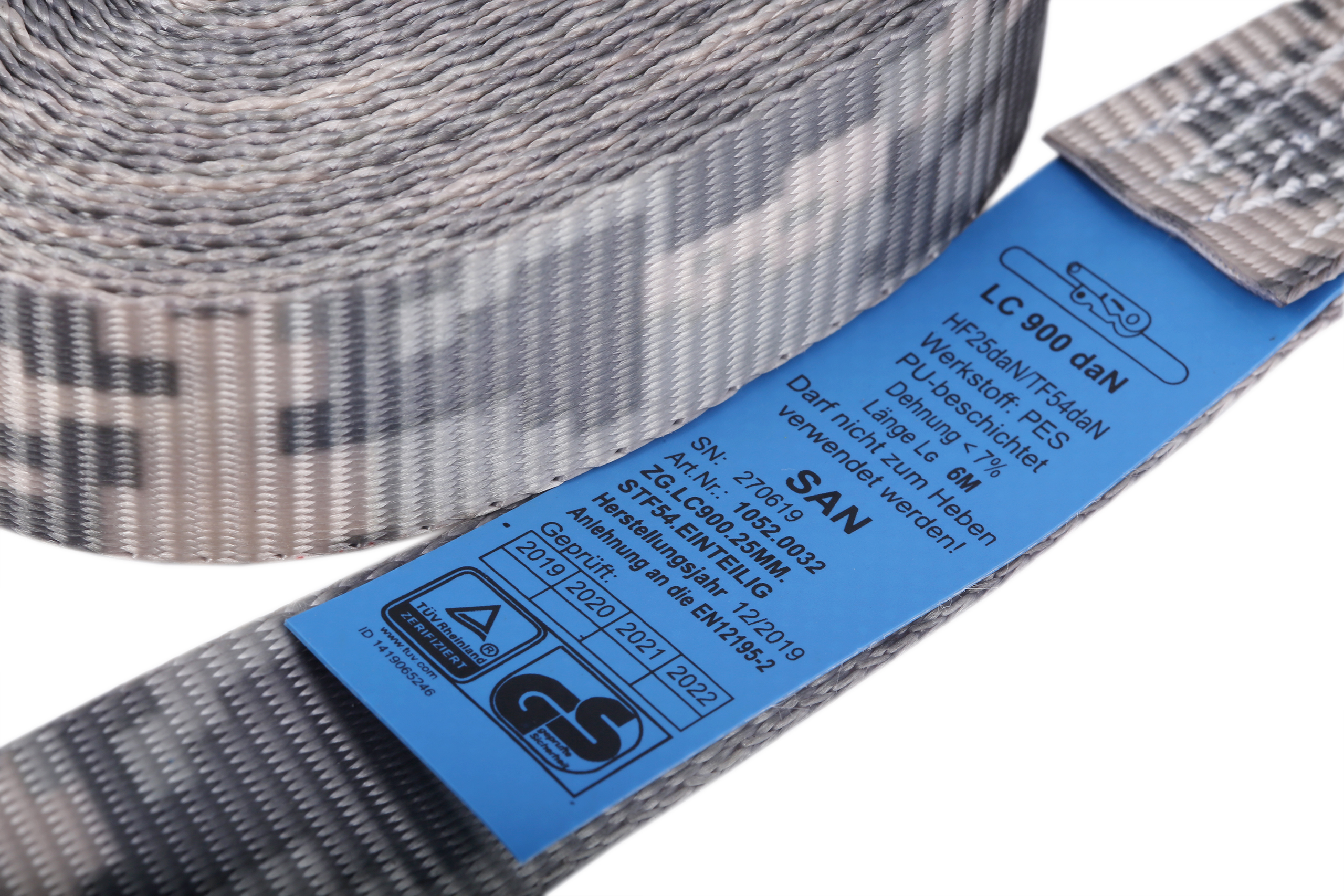 4er-Set, 6m Zurrgurte, 25mm, LC 900 daN, Grün Camouflage