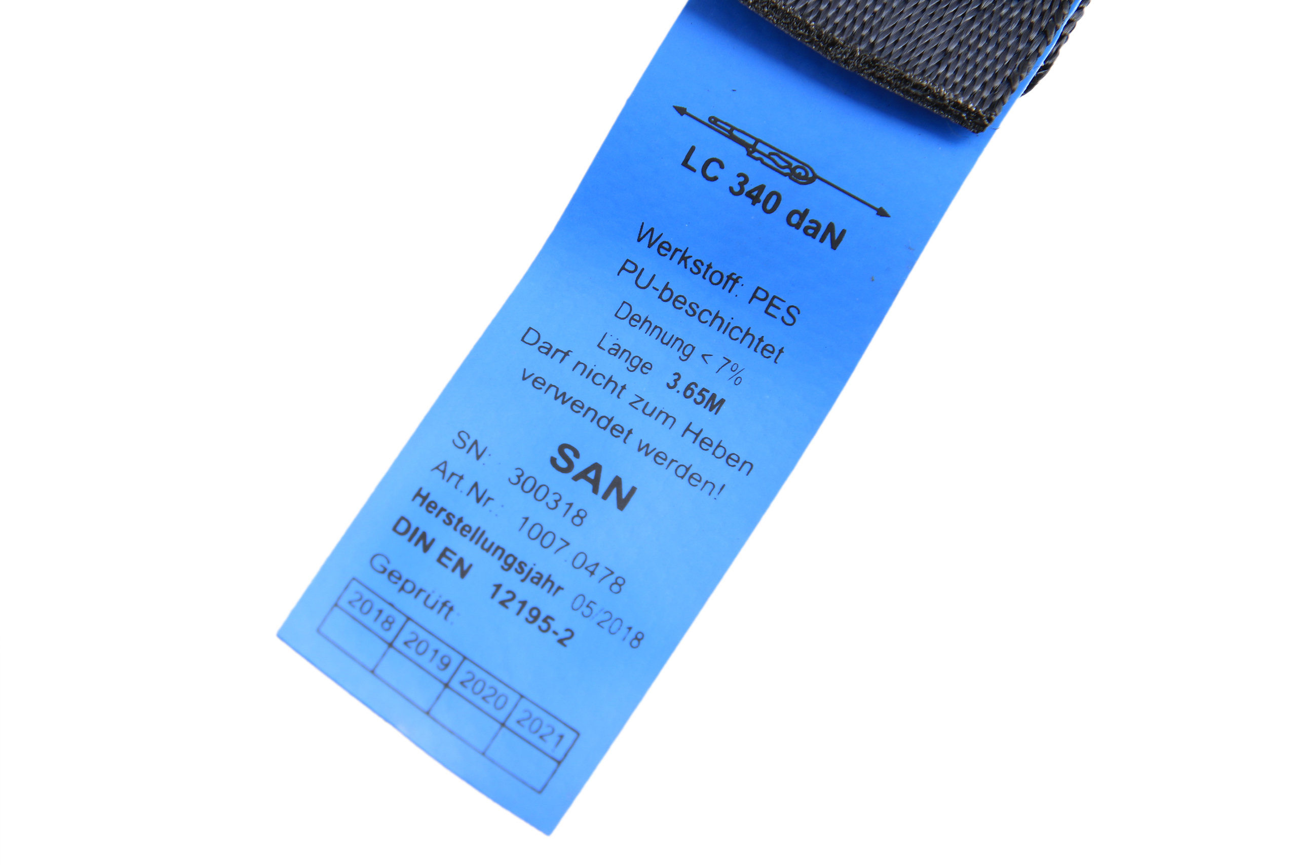 Set of 2 - 3.65 m automatic lashing strap, 25 mm, LC 340 daN, with coated S-hook