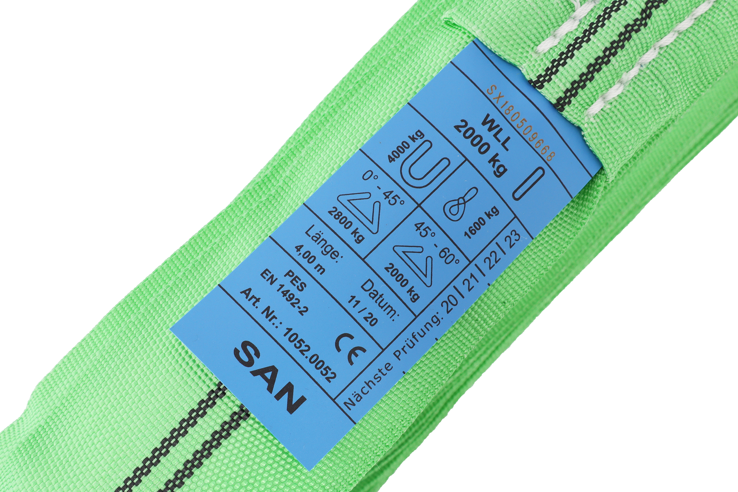 Polyester round sling, 4m/8m, WLL 2to, single-layer