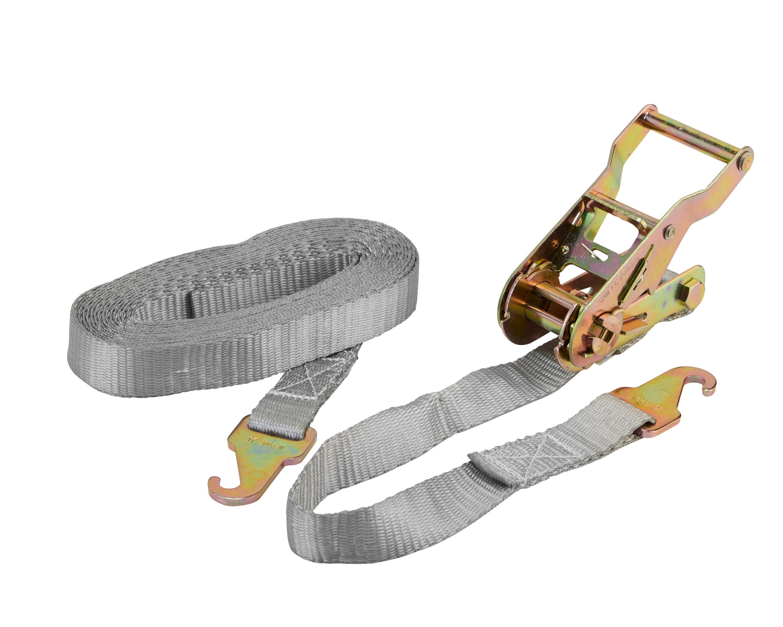 Zurrgurt, 6m, 25mm, LC 400daN, STF 120daN, zweiteilig, mit Flachhaken für Racksystem