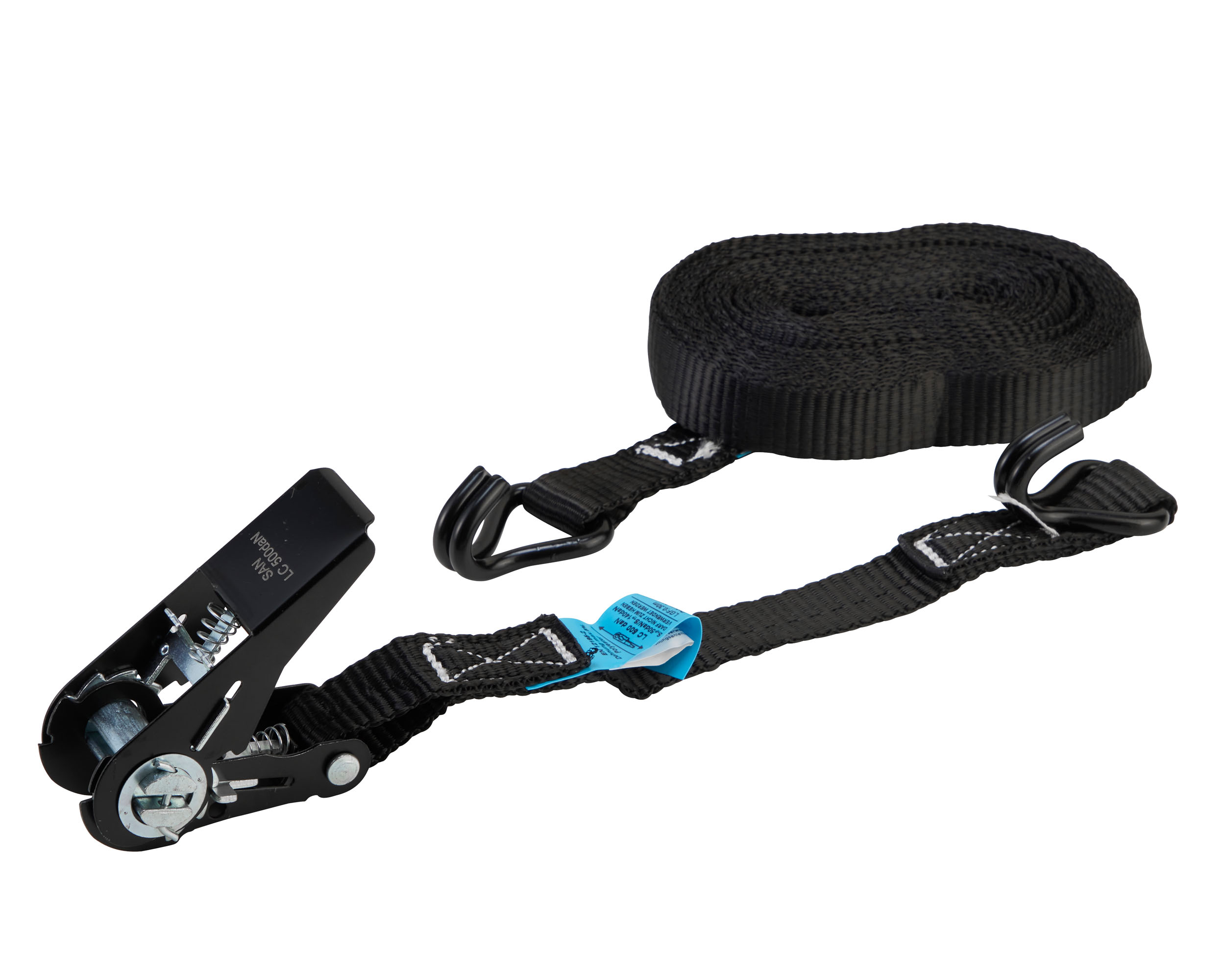 Zurrgurt, 6 m, 25 mm, LC 500 daN, zweiteilig, Hobbyratsche in schwarz