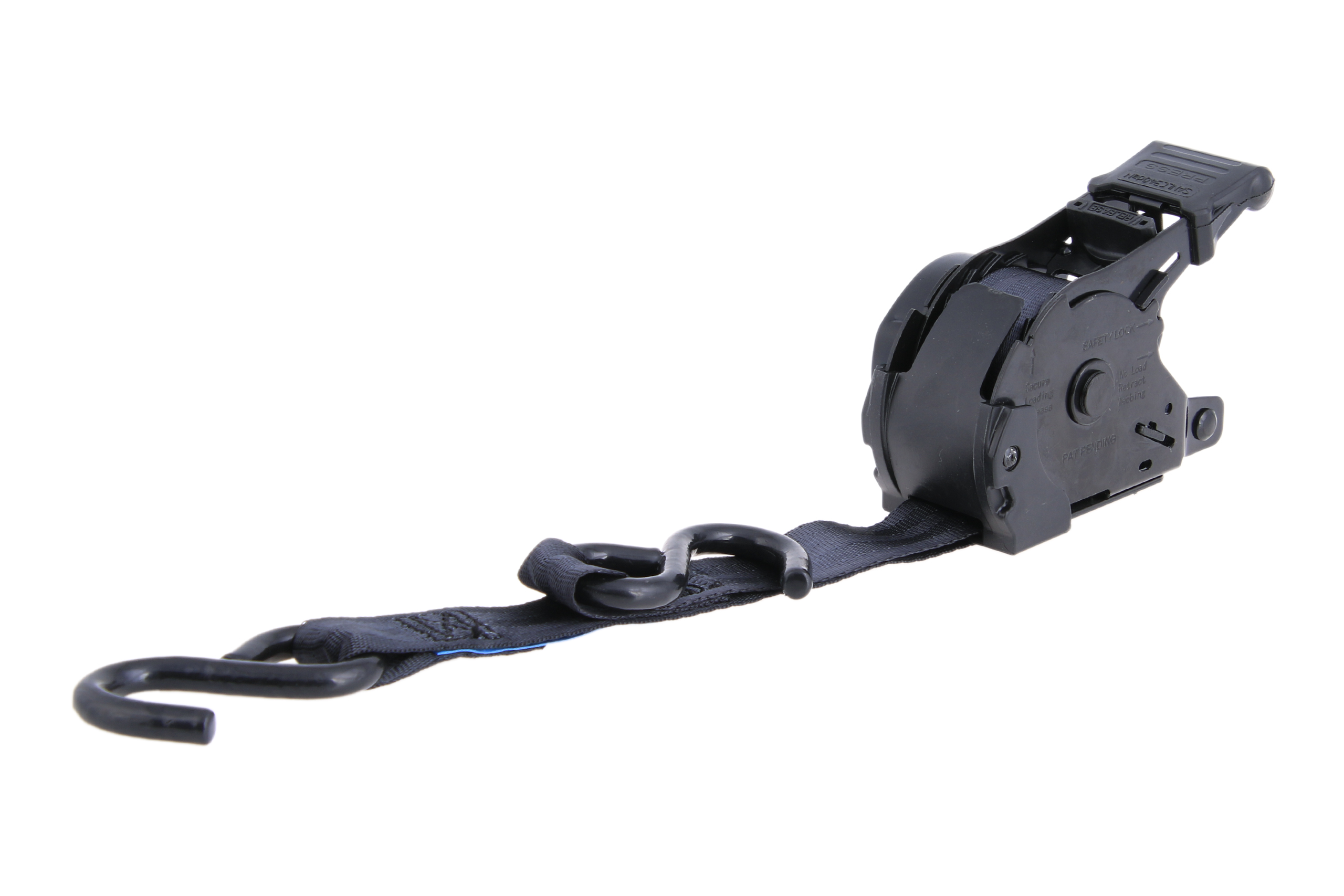 Set of 2 - 3.65 m automatic lashing strap, 25 mm, LC 340 daN, with coated S-hook