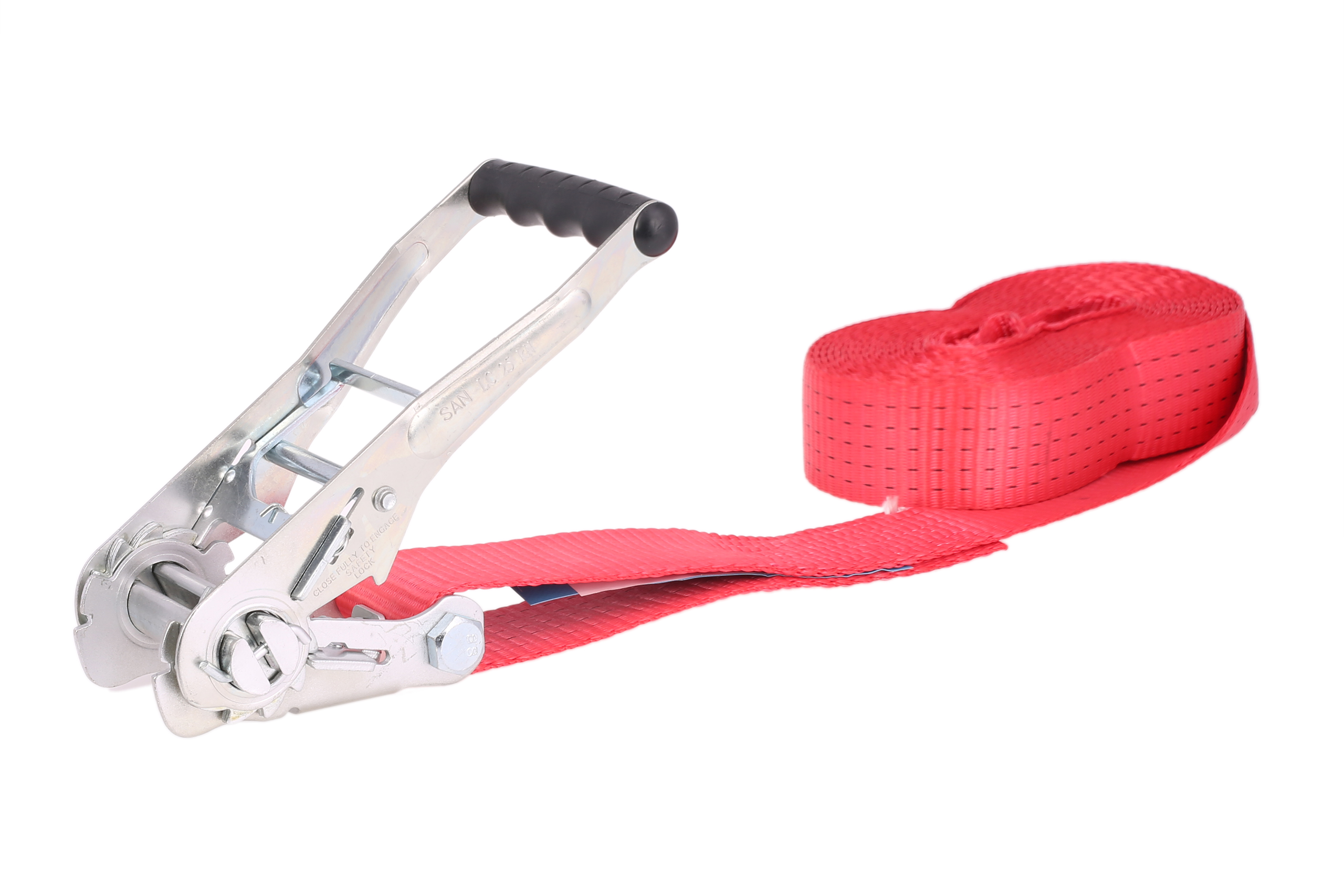 Zurrgurt, 8m, 50mm, LC 5000 daN, einteilig, STF 300, Kurzhebelratsche