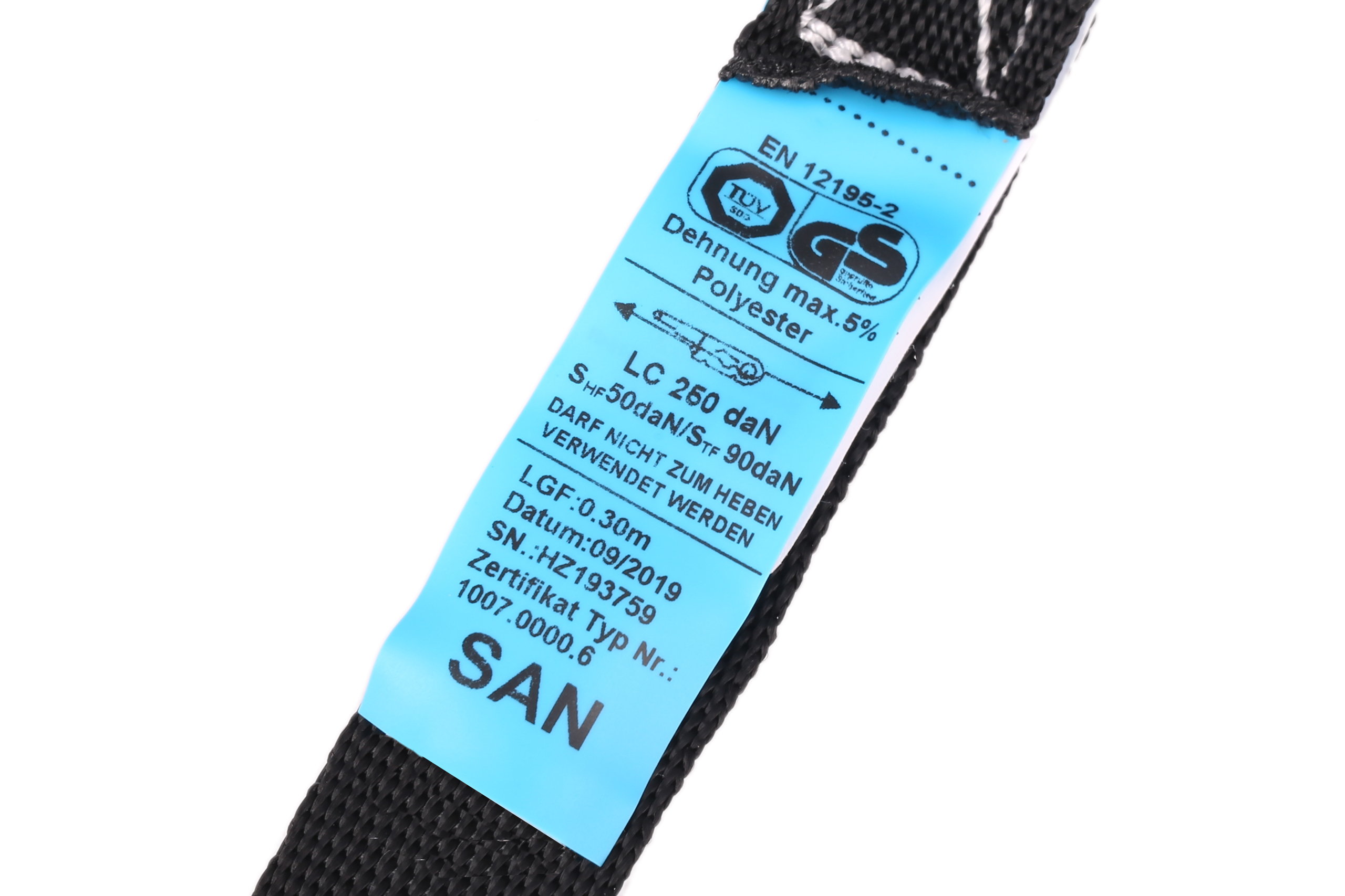 Zurrgurt, 4m, 25mm, LC 250 daN, zweiteilig, STF 90, Hobbyratsche, mit S-Haken