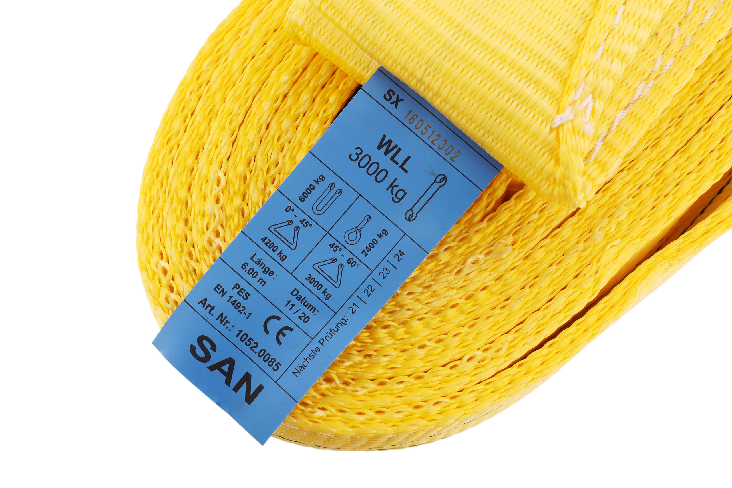 Hebeband 6m, WLL 3to, mit verstärkten Schlaufen