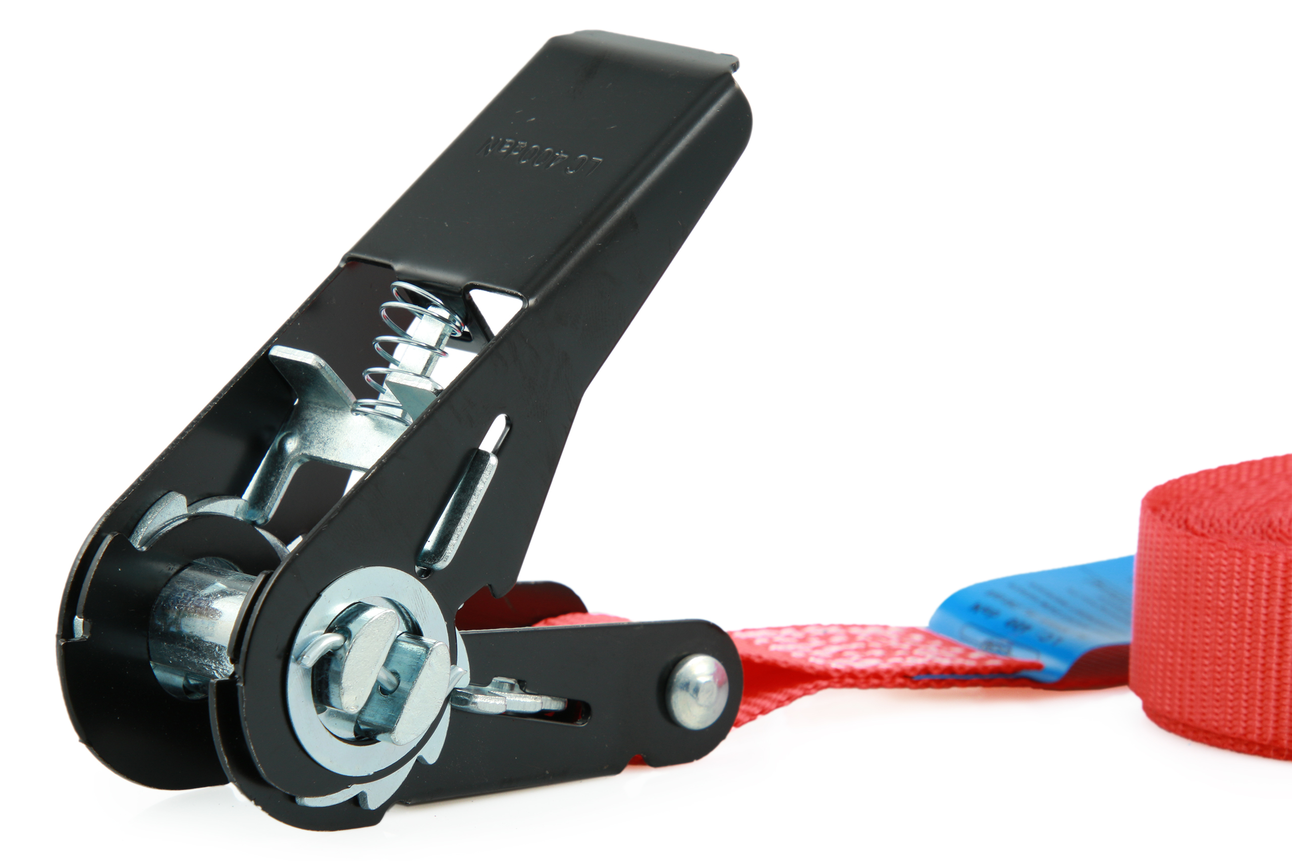 Set of 4, 6 m lashing straps, 25 mm, LC 900 daN, one-piece, red