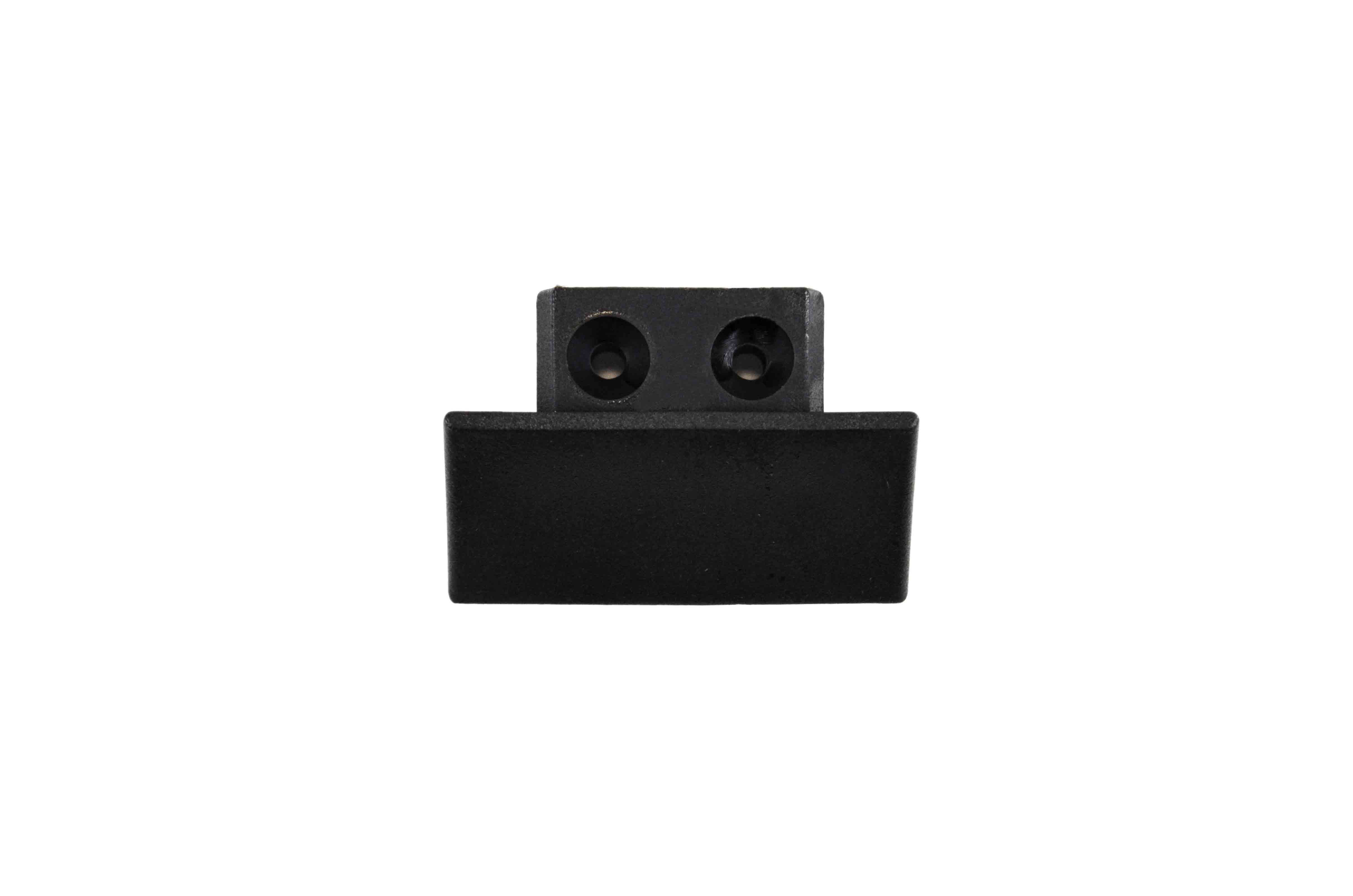 Endkappe f. Stäbchenzurrschiene, eckig, breit, Kunststoff