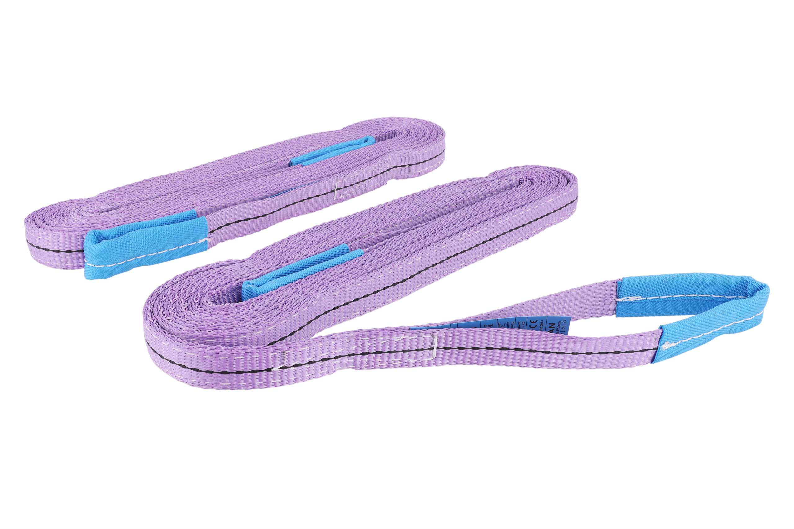 2er-Set, Hebebänder 6m, WLL 1to, mit verstärkten Schlaufen