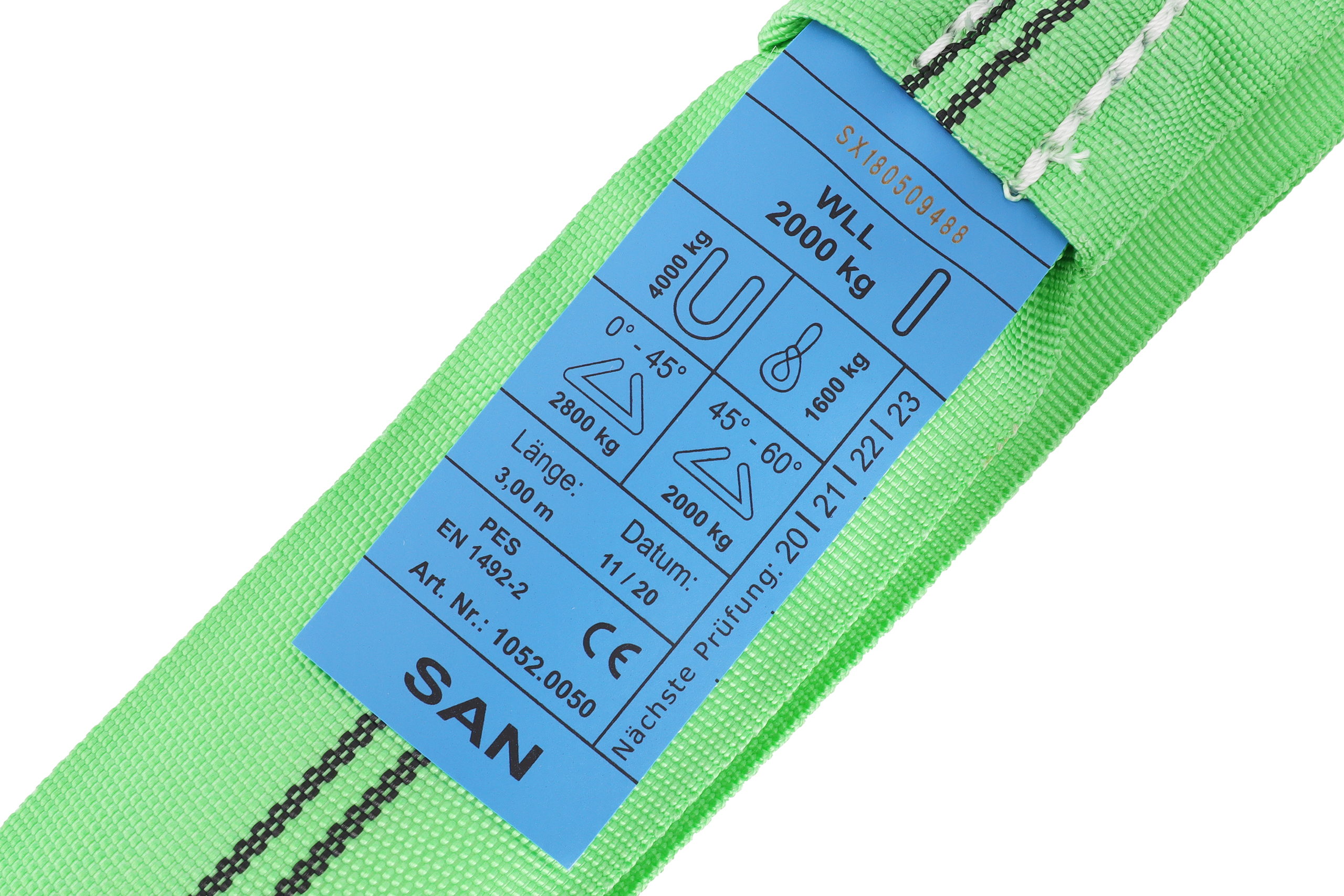 Polyester-Rundschlinge, 3m/6m, WLL 2to, einlagig