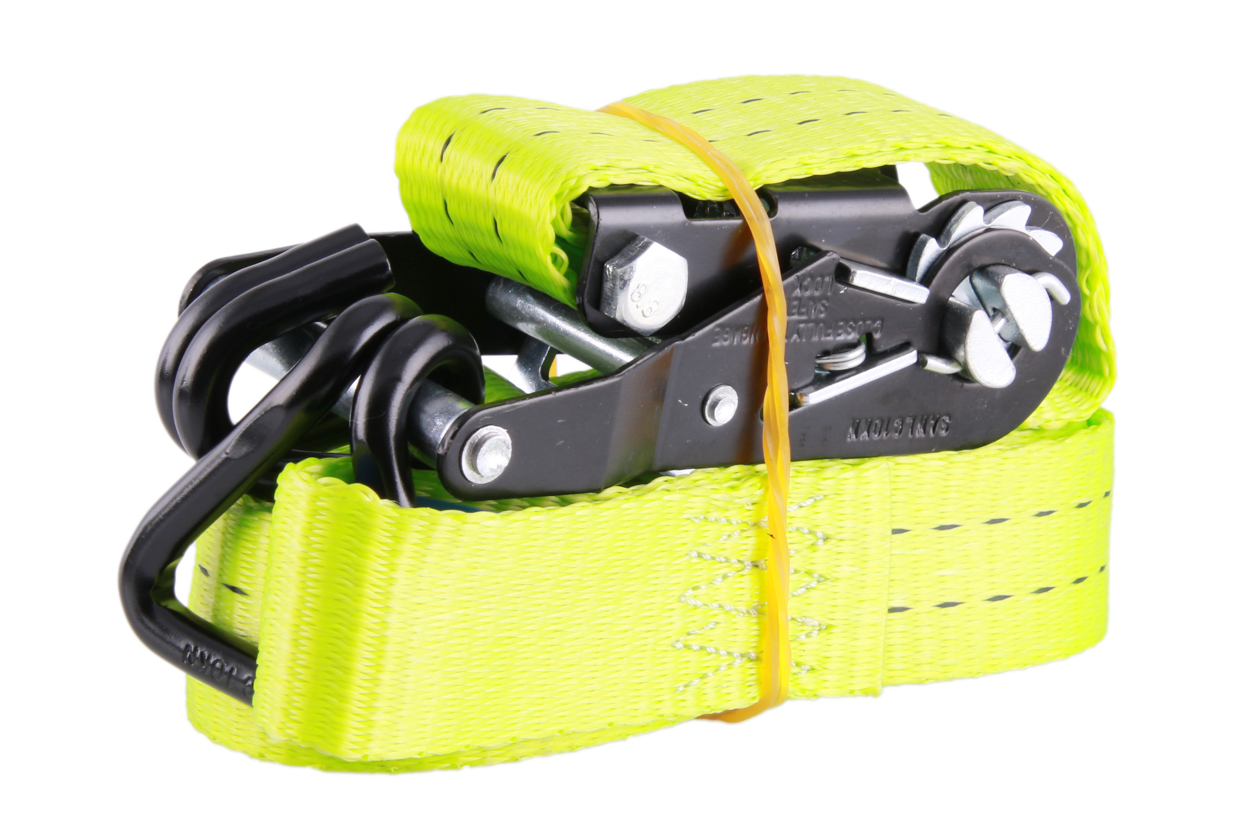 2er-Set, 4 m Zurrgurte, 35 mm, LC 1000 daN, STF 220 daN, zweiteilig, Neon-Grün