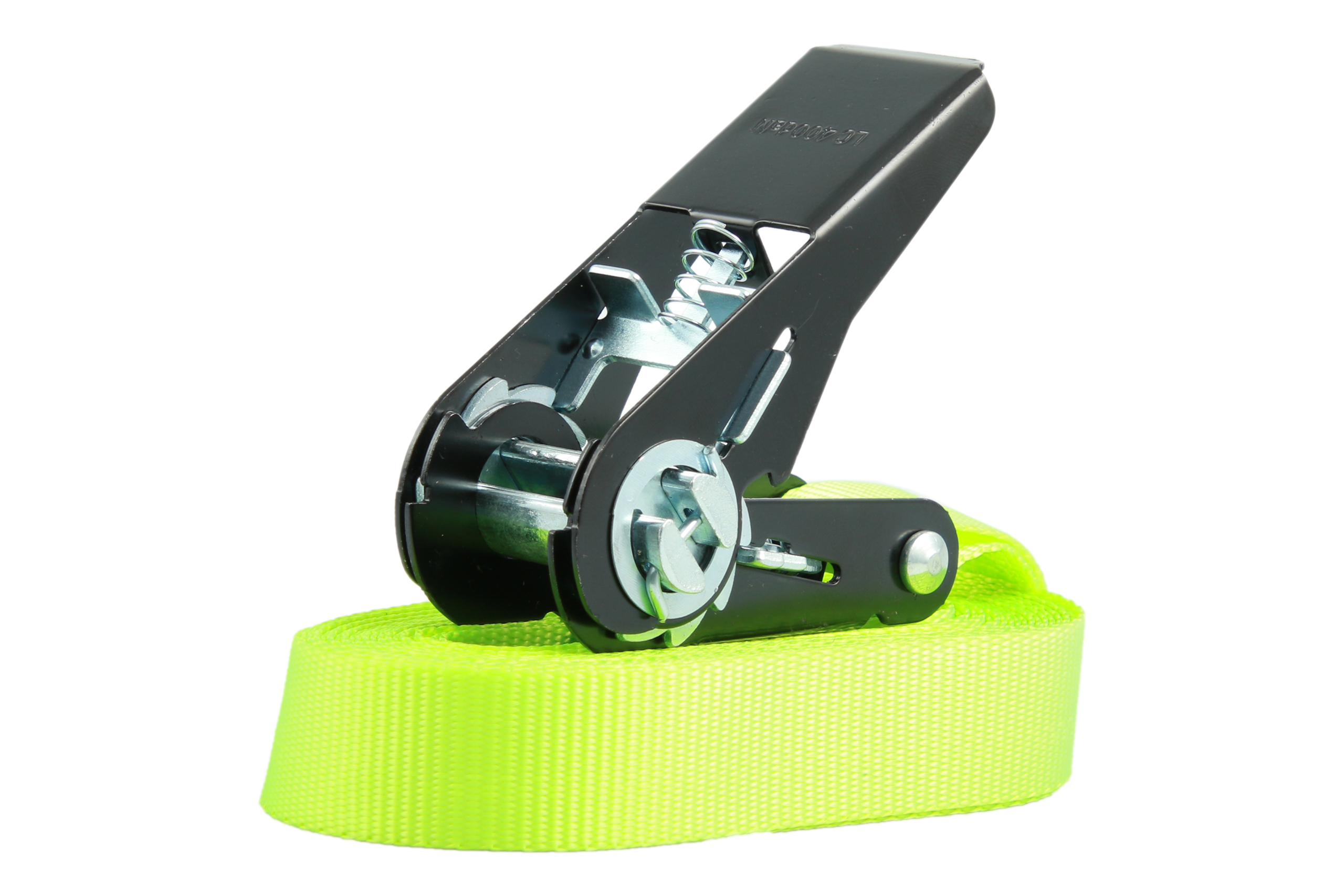 4er-Set, 6 m Zurrgurte, 25mm, LC 900 daN, einteilig, neon-gelb