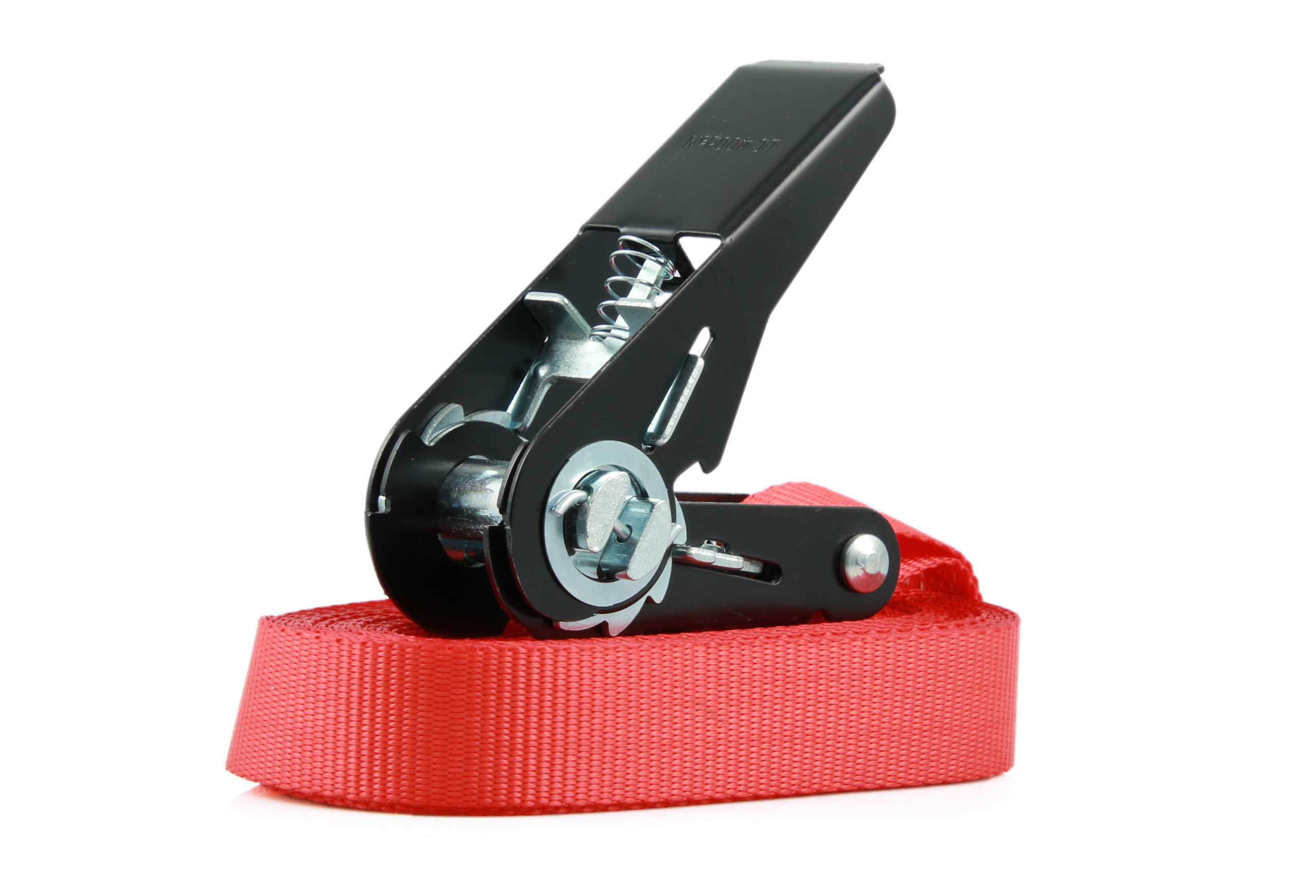 Set of 4, 6 m lashing straps, 25 mm, LC 900 daN, one-piece, red