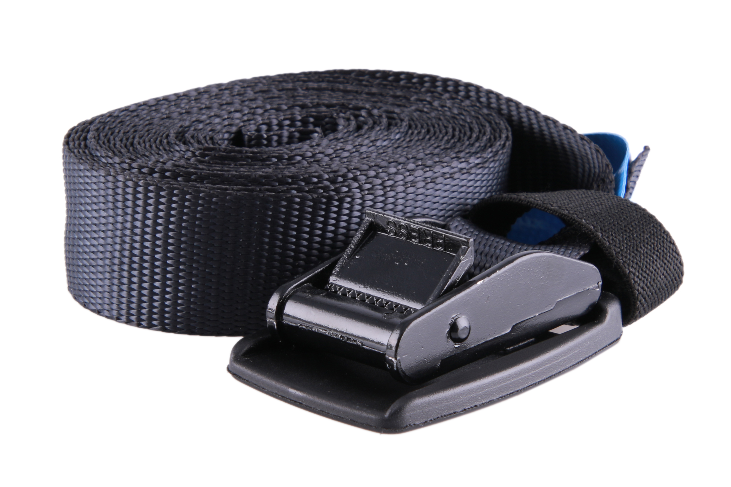 2er-Set, 4 m Klemmschlossgurt mit zusätzlich angebrachtem Gummi-Schnallenschutz, schwarz