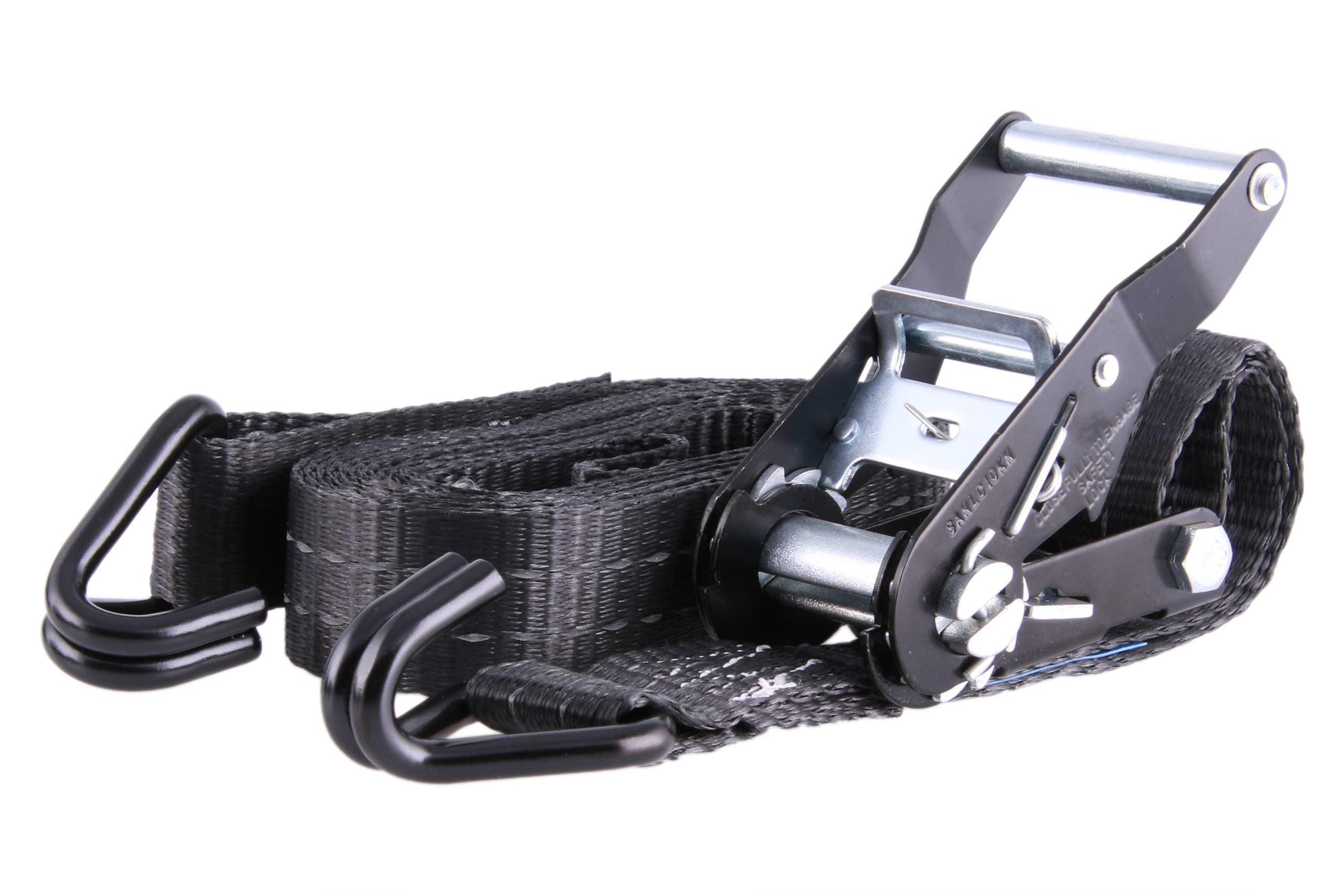 2er-Set, 4 m Zurrgurte, 35mm, LC 1000 daN, STF 220 daN, zweiteilig, schwarz, mit Reflektorstreifen