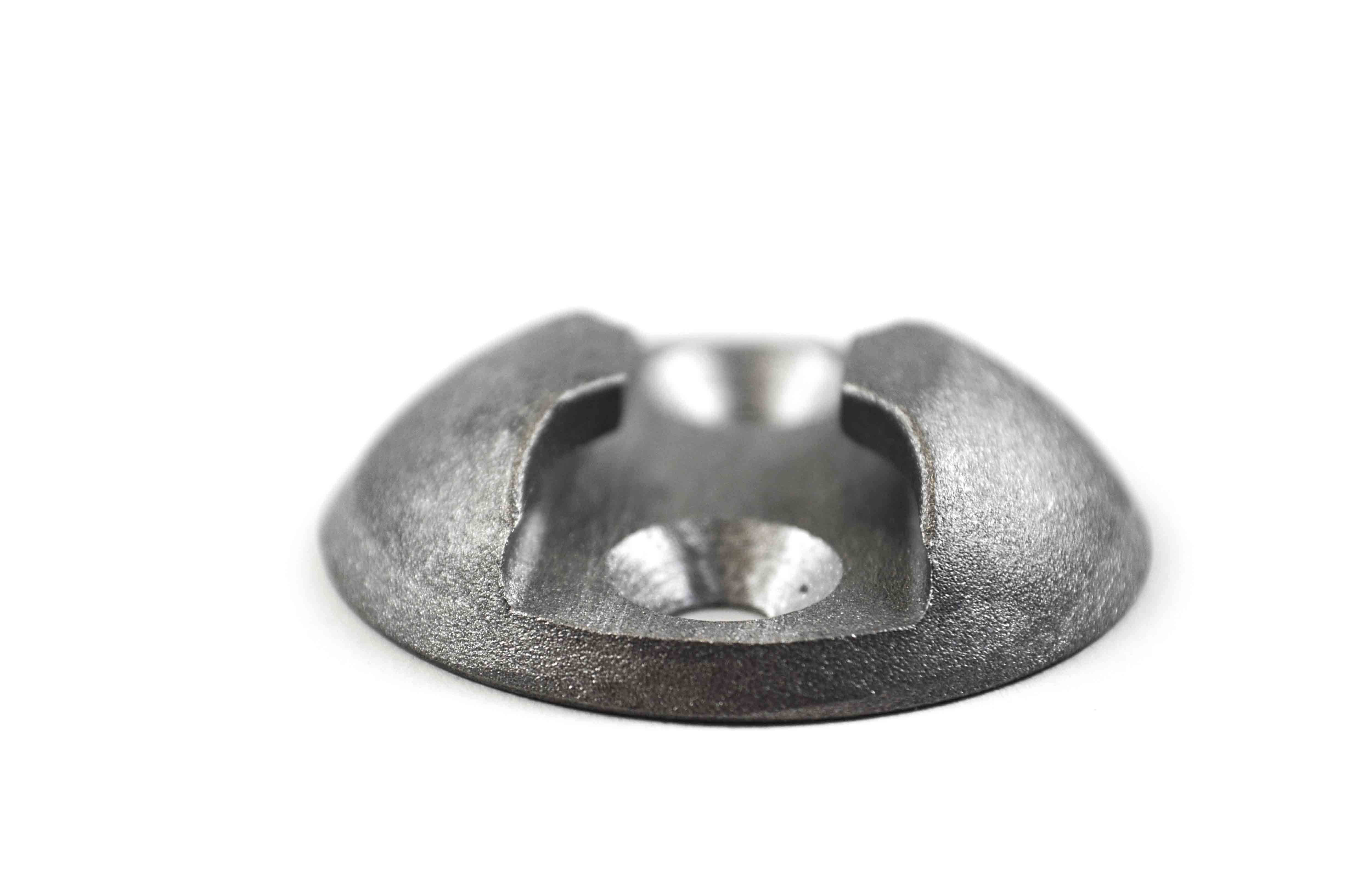 Airlinezurrpunkt Aluminium, rund, aluminium farbig schwarz eloxiert mit zwei Bohrungen