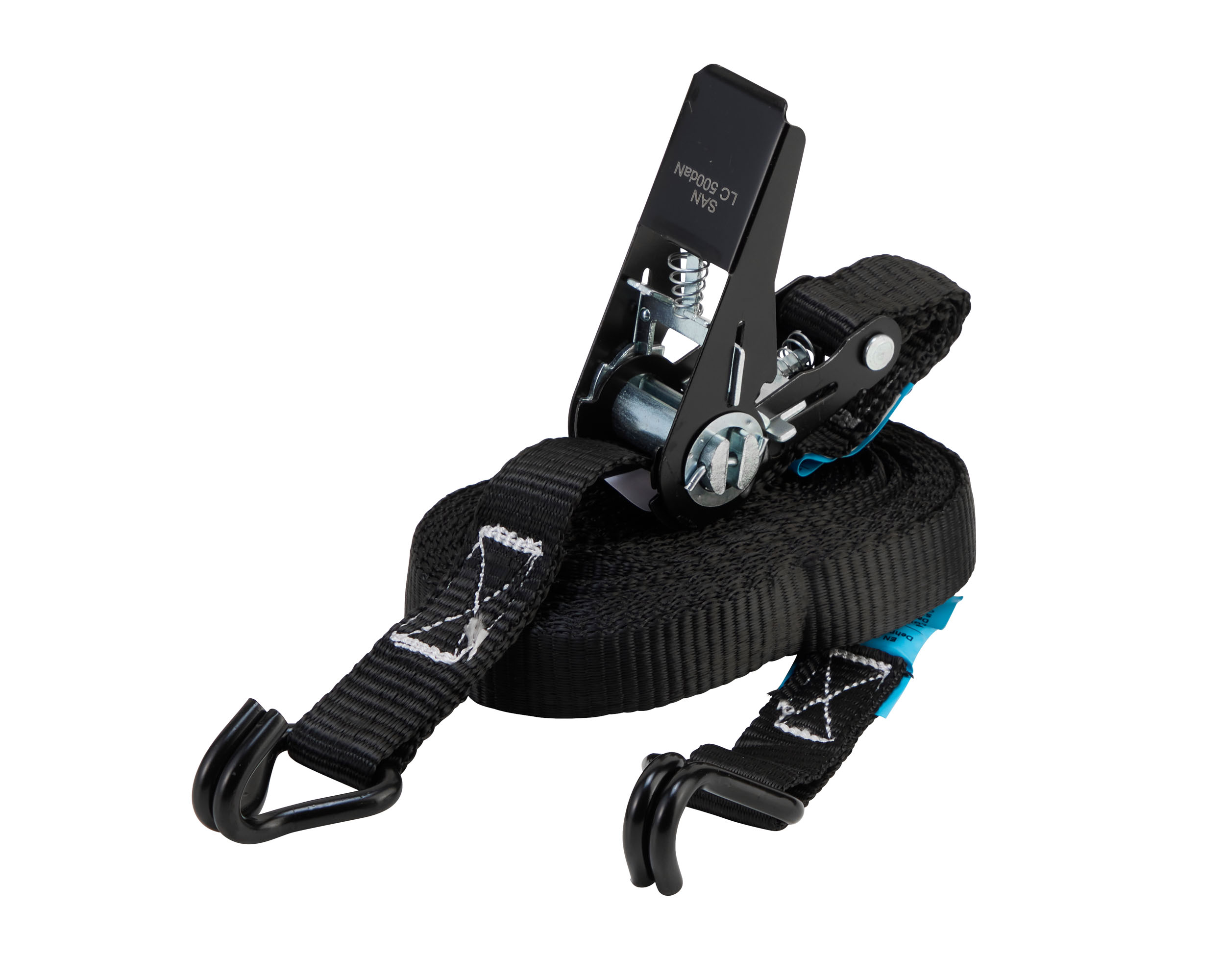 Zurrgurt, 6 m, 25 mm, LC 500 daN, zweiteilig, Hobbyratsche in schwarz