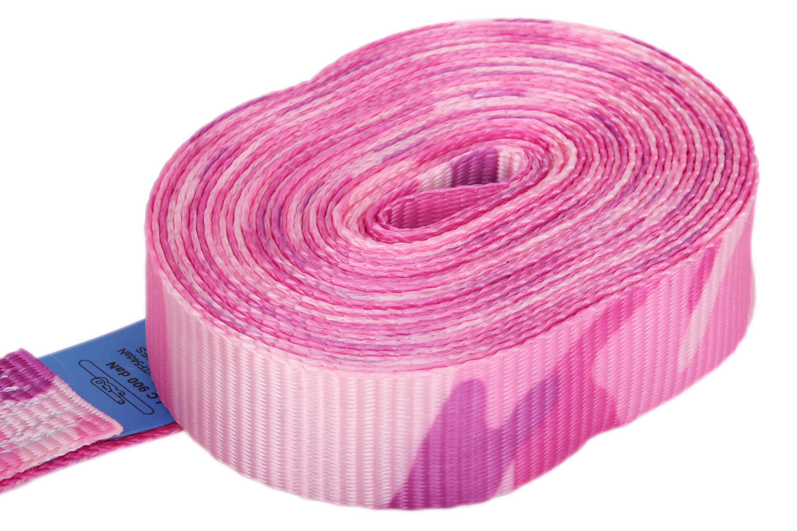Set of 4, 4m lashing straps, 25mm, LC 900 daN, pink camouflage