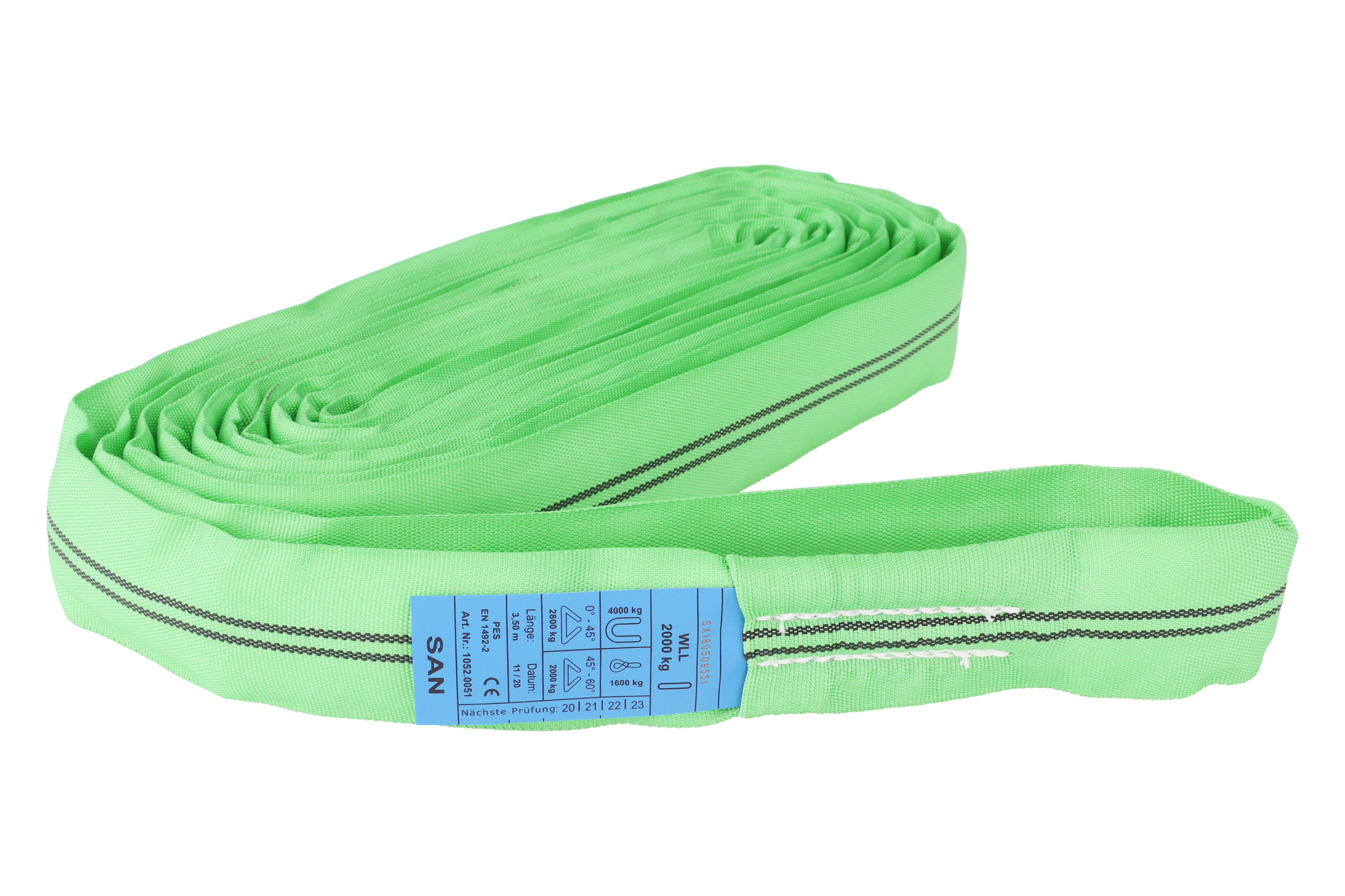 Polyester-Rundschlinge, 3,5m/7m, WLL 2to, einlagig