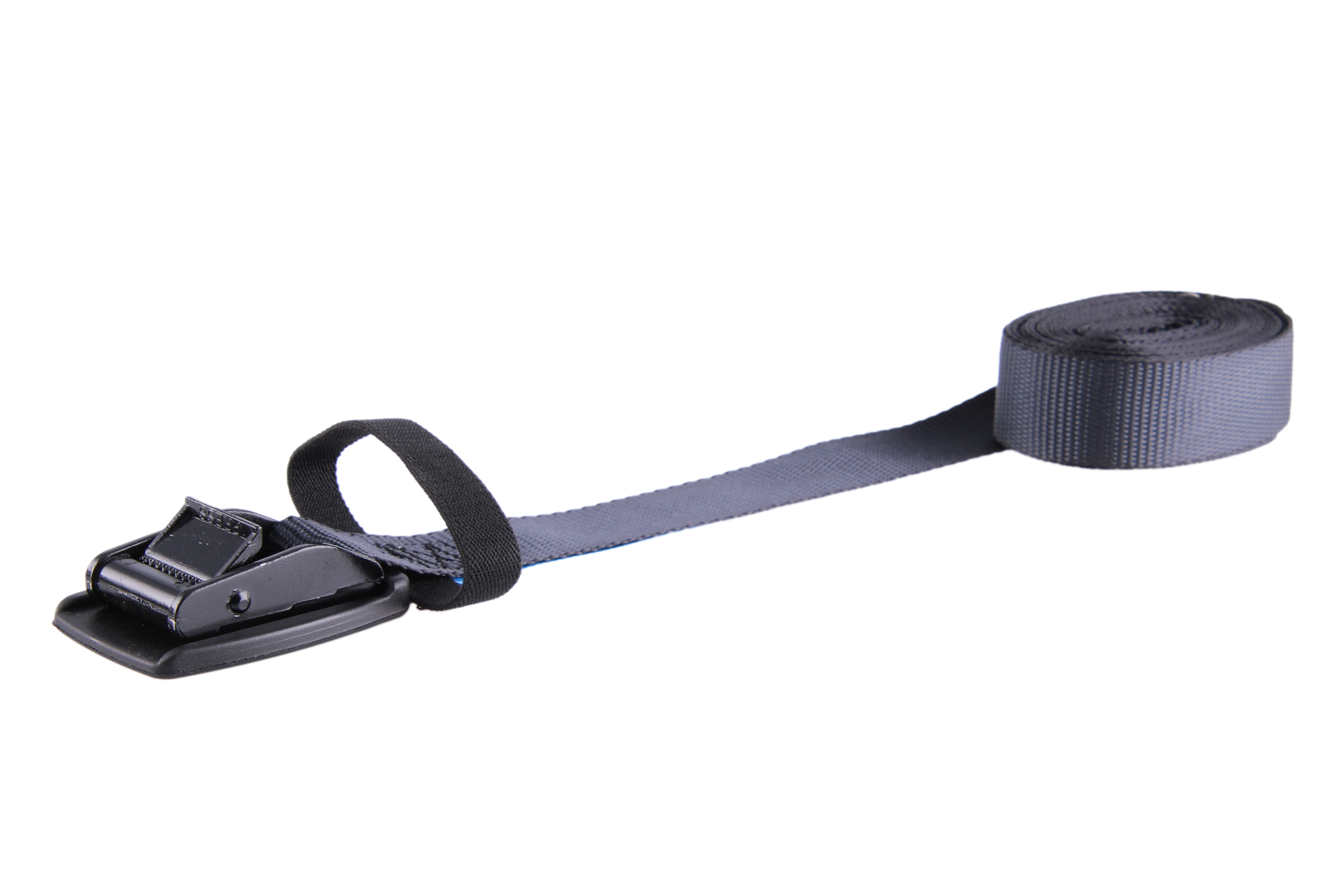 2er-Set, 4 m Klemmschlossgurt mit zusätzlich angebrachtem Gummi-Schnallenschutz, schwarz