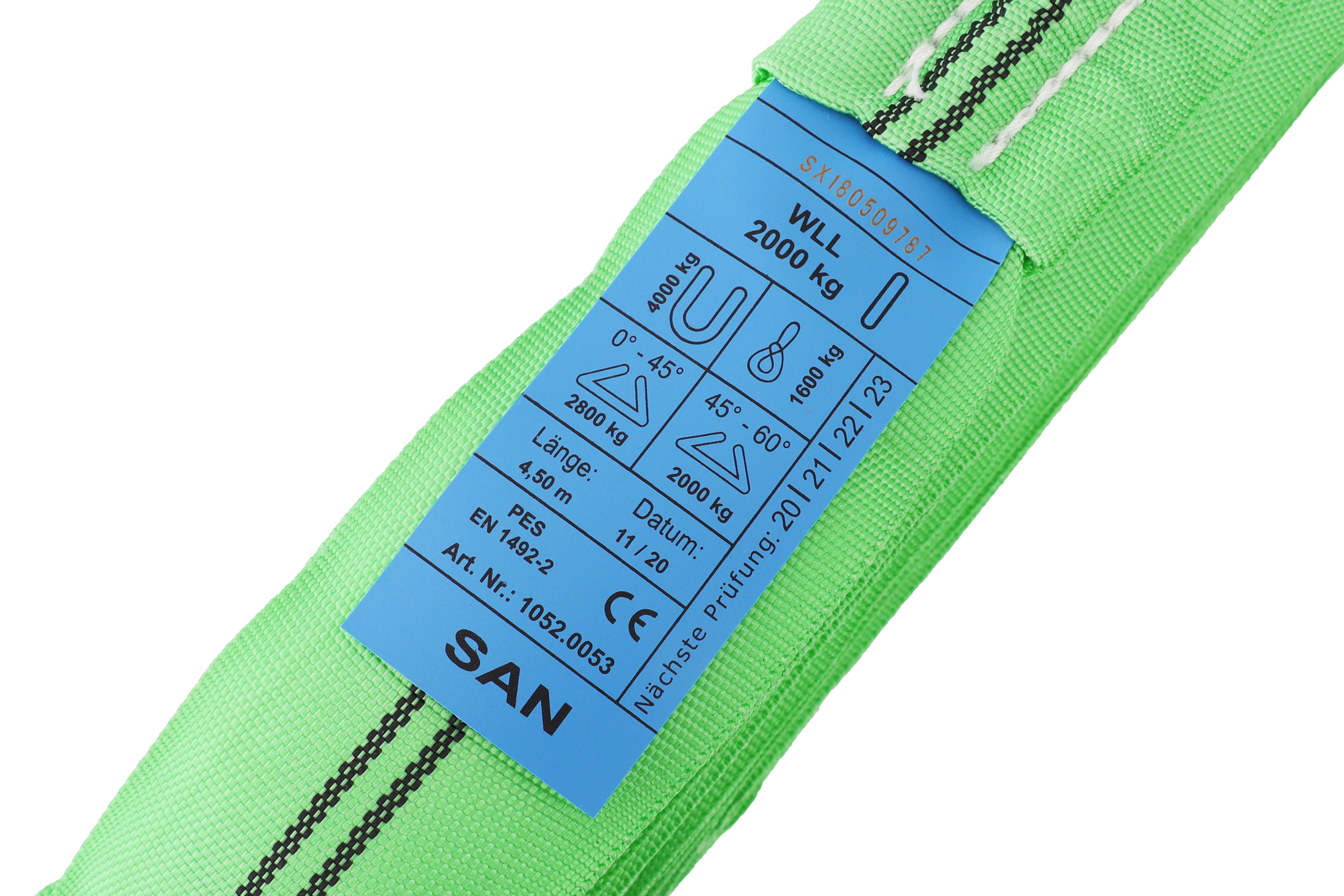 Polyester-Rundschlinge, 4,5m/9m, WLL 2to, einlagig