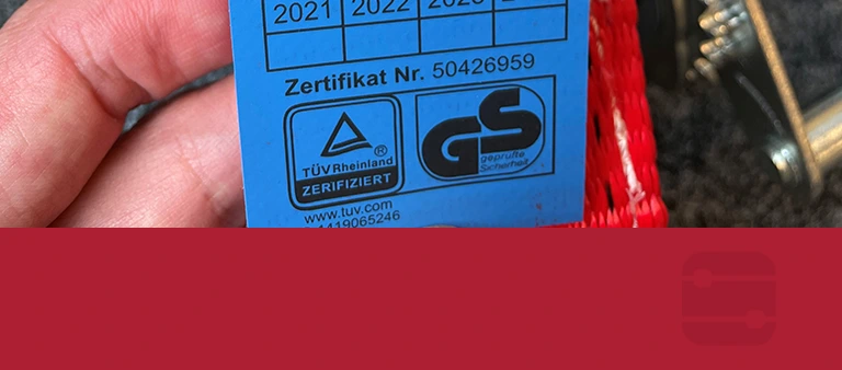 Gefahrenetikett Spanngurte