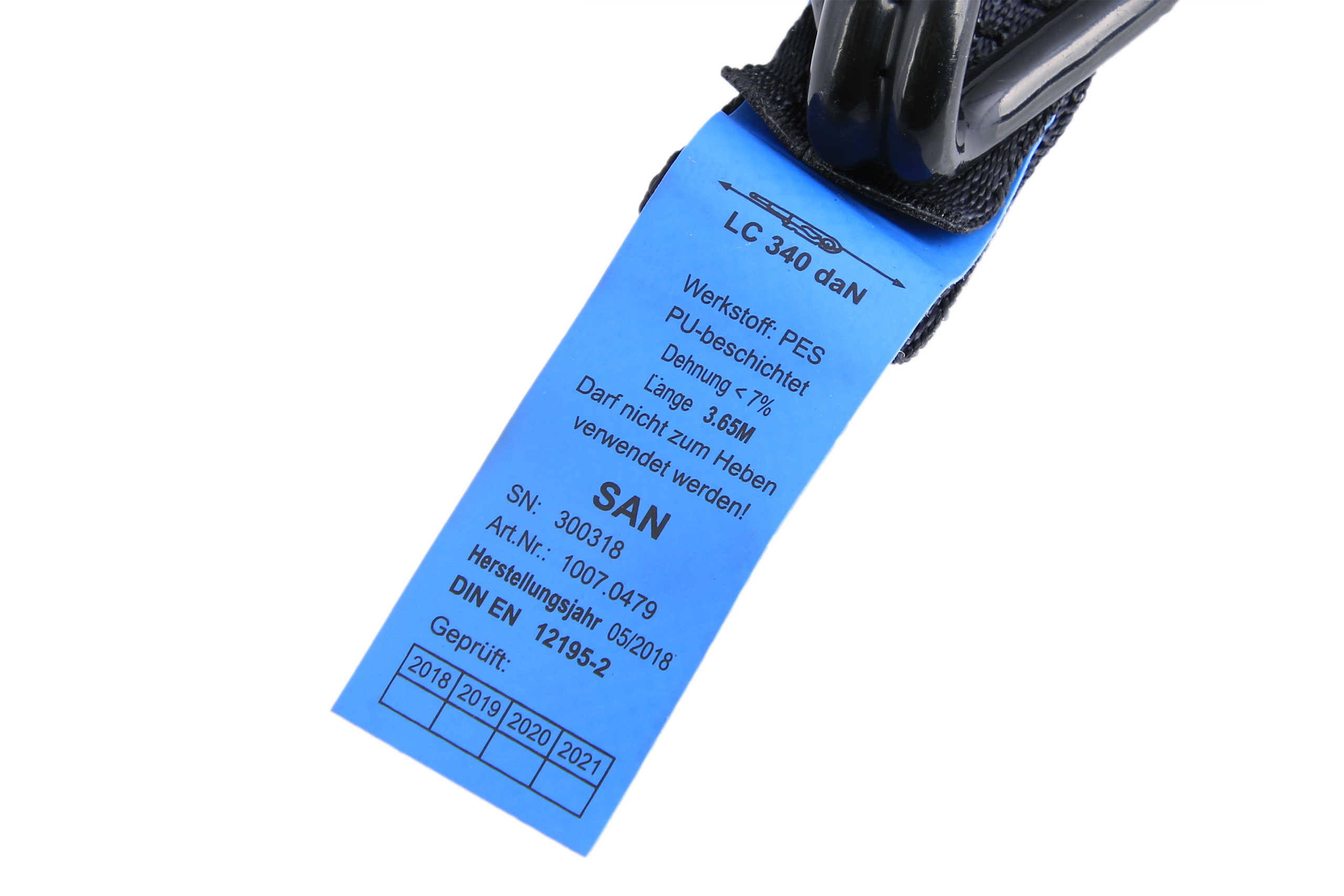 Set of 2 - 3.65 m automatic lashing strap, 25 mm, LC 340 daN, with coated claw hook