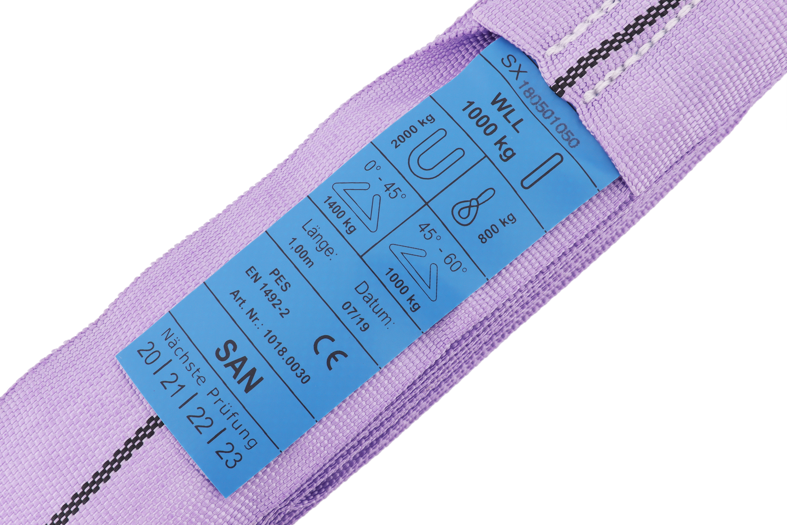 2er-Set, Polyester-Rundschlingen, 1m/2m, WLL 1to, einlagig