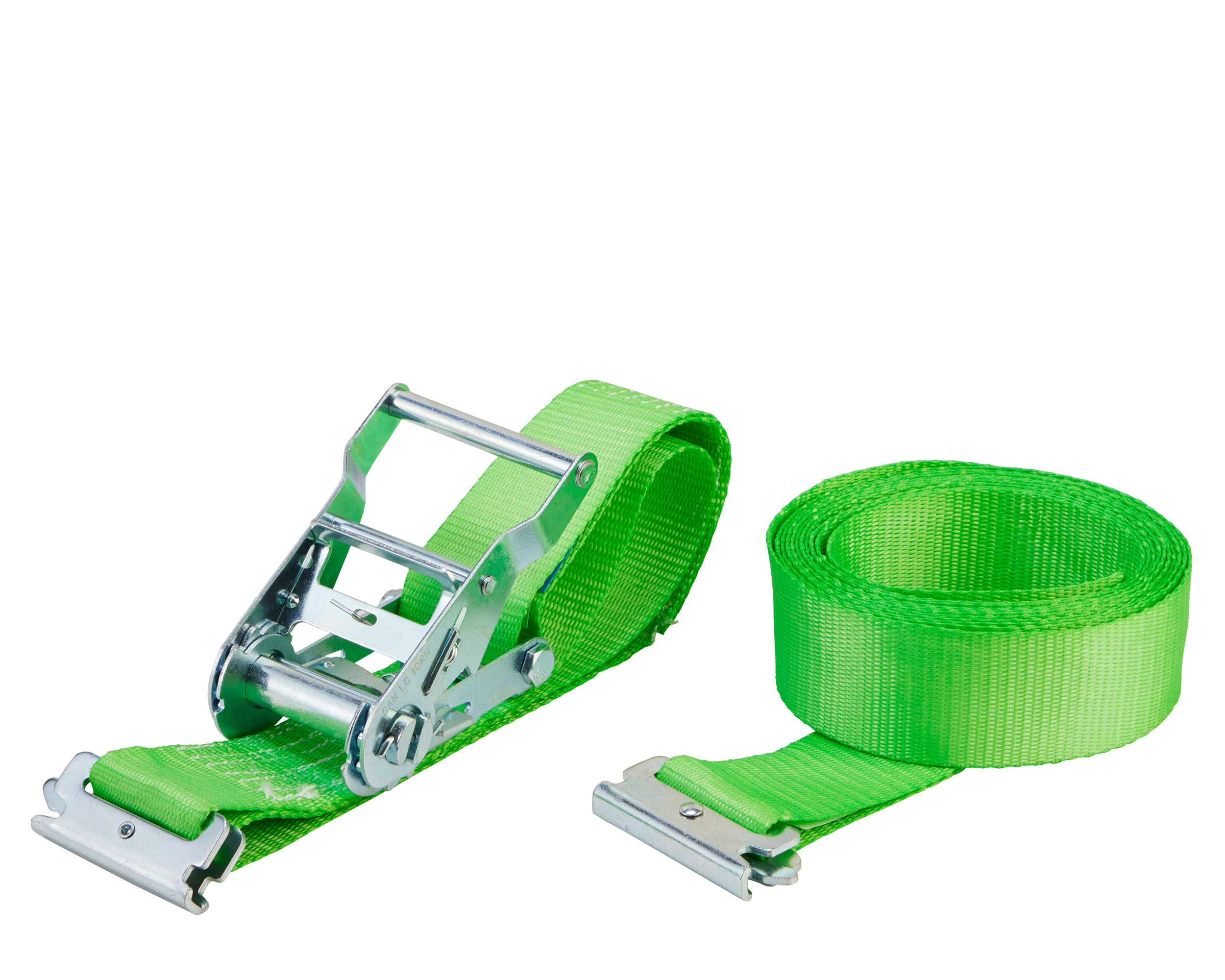 Zurrgurt, 5m, 50mm, LC 750 daN, zweiteilig, STF 210, Standardratsche, mit E-Haken