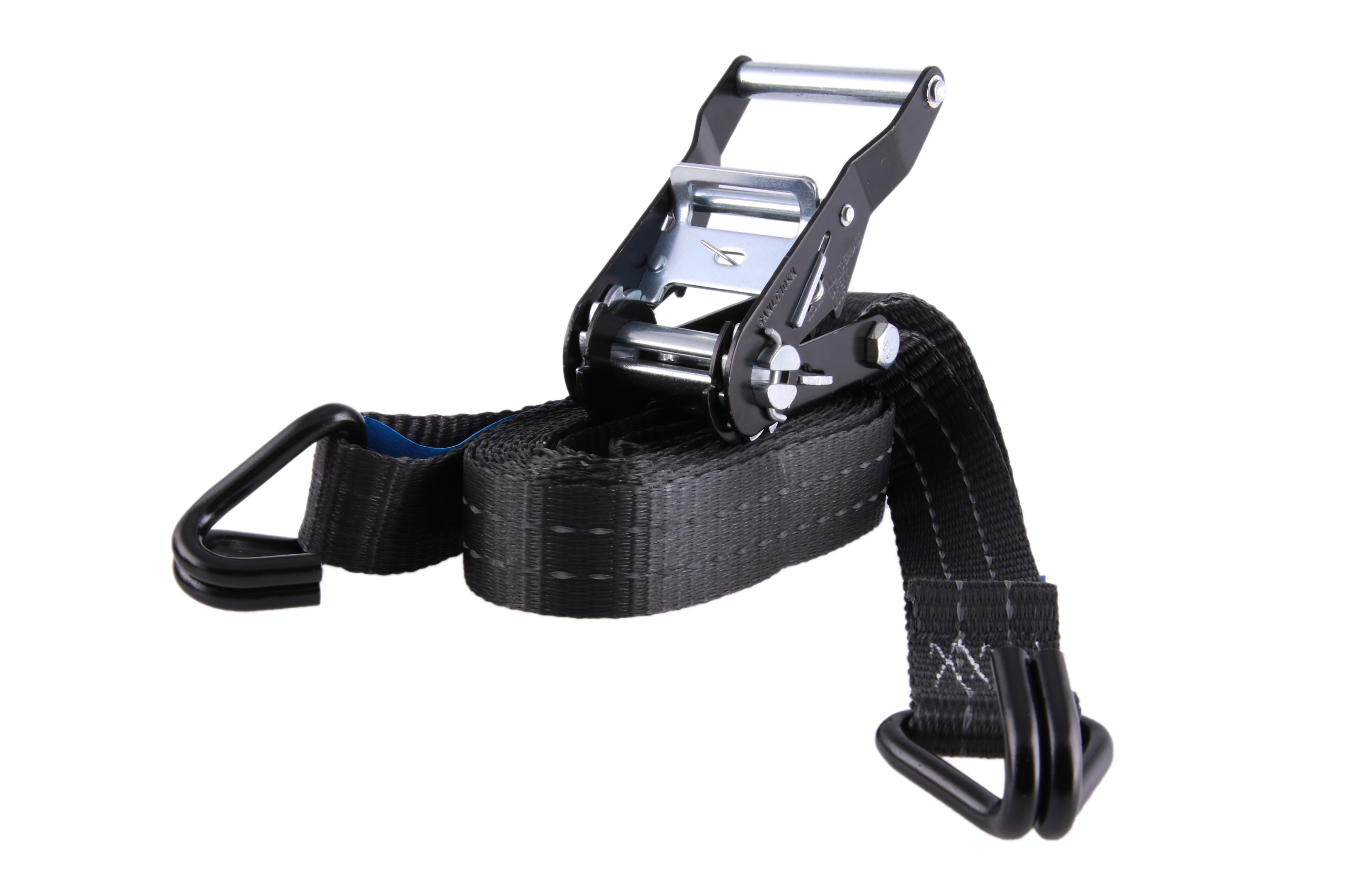 2er-Set, 4 m Zurrgurte, 35mm, LC 1000 daN, STF 220 daN, zweiteilig, schwarz, mit Reflektorstreifen