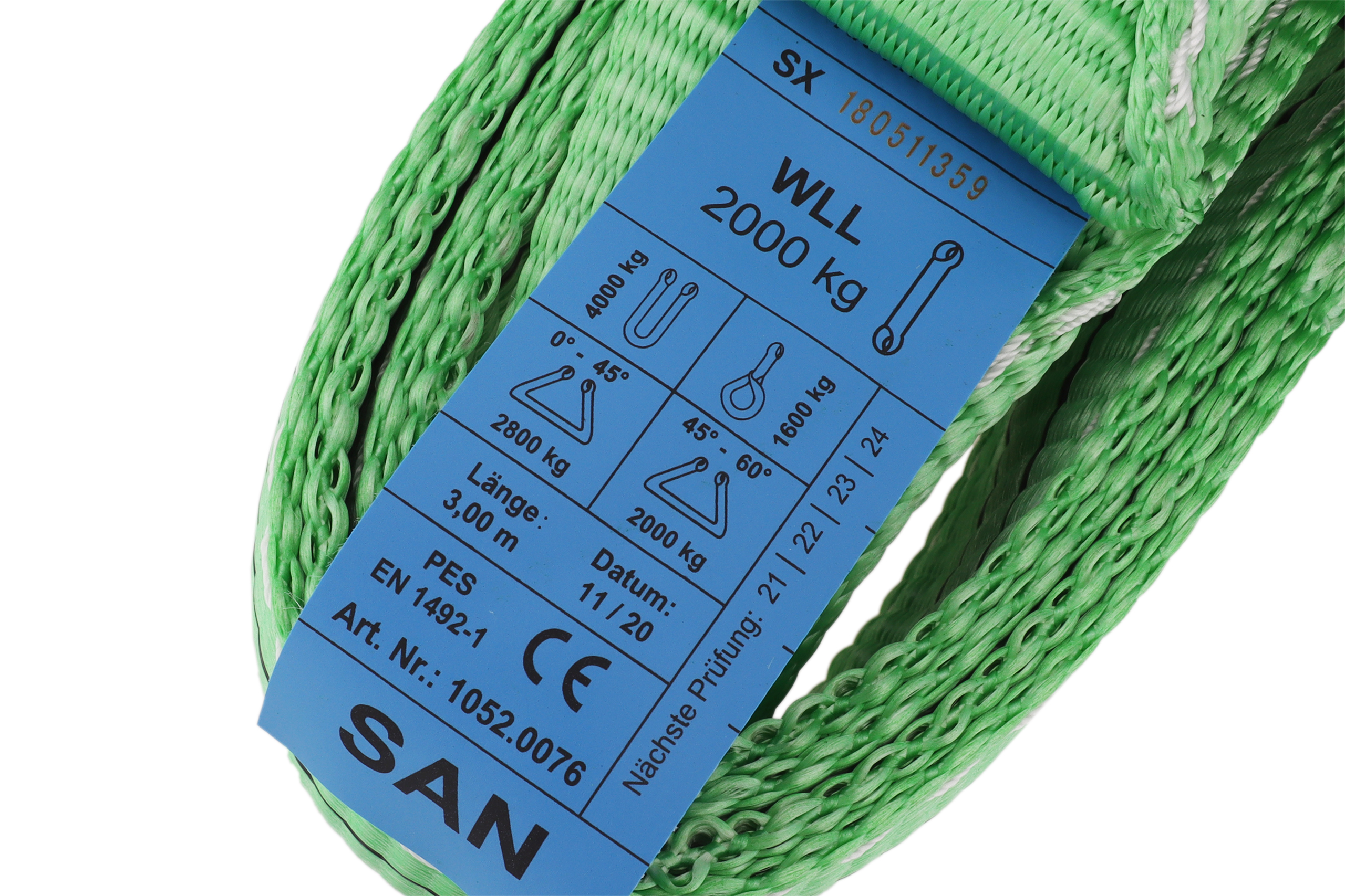 Hebeband 3m, 2to grün