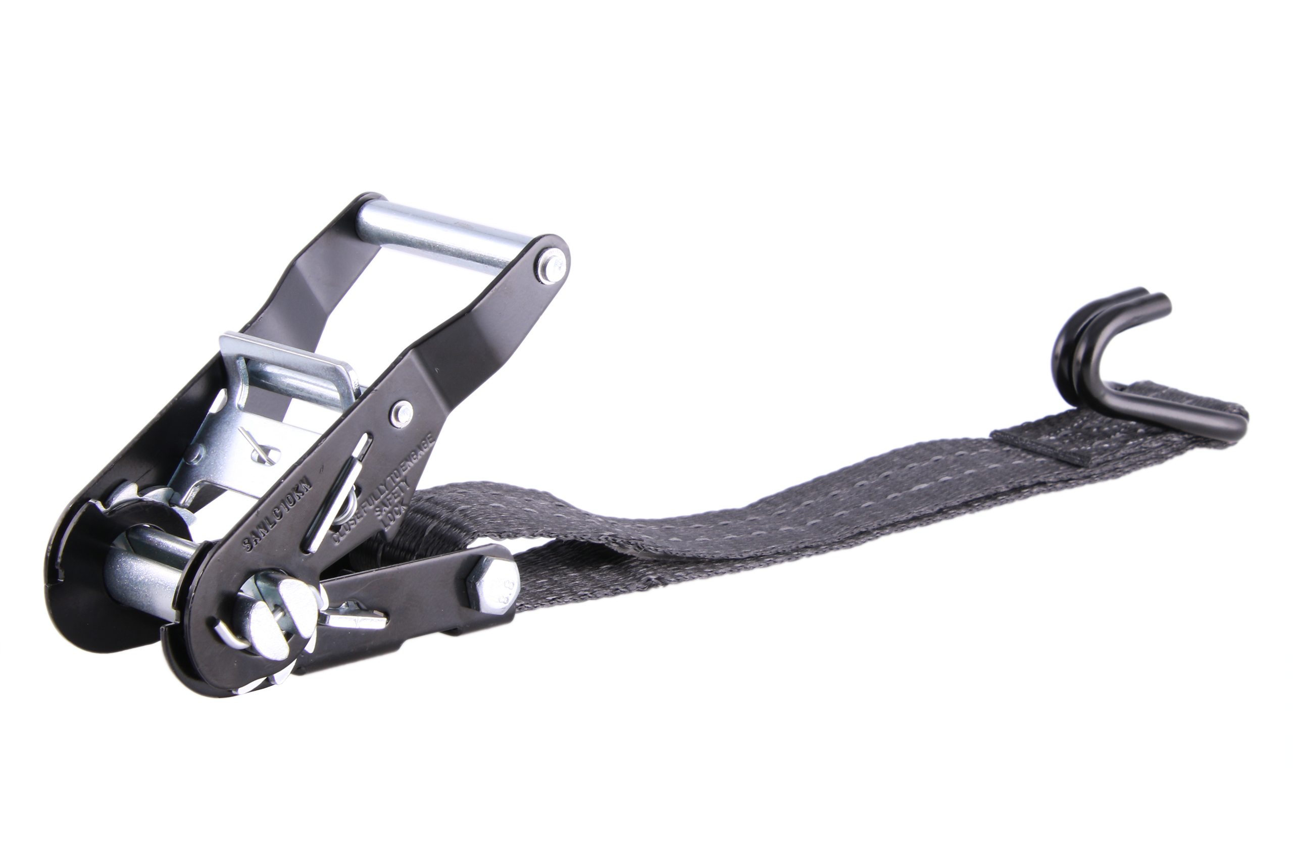 2er-Set, 4 m Zurrgurte, 35mm, LC 1000 daN, STF 220 daN, zweiteilig, schwarz, mit Reflektorstreifen