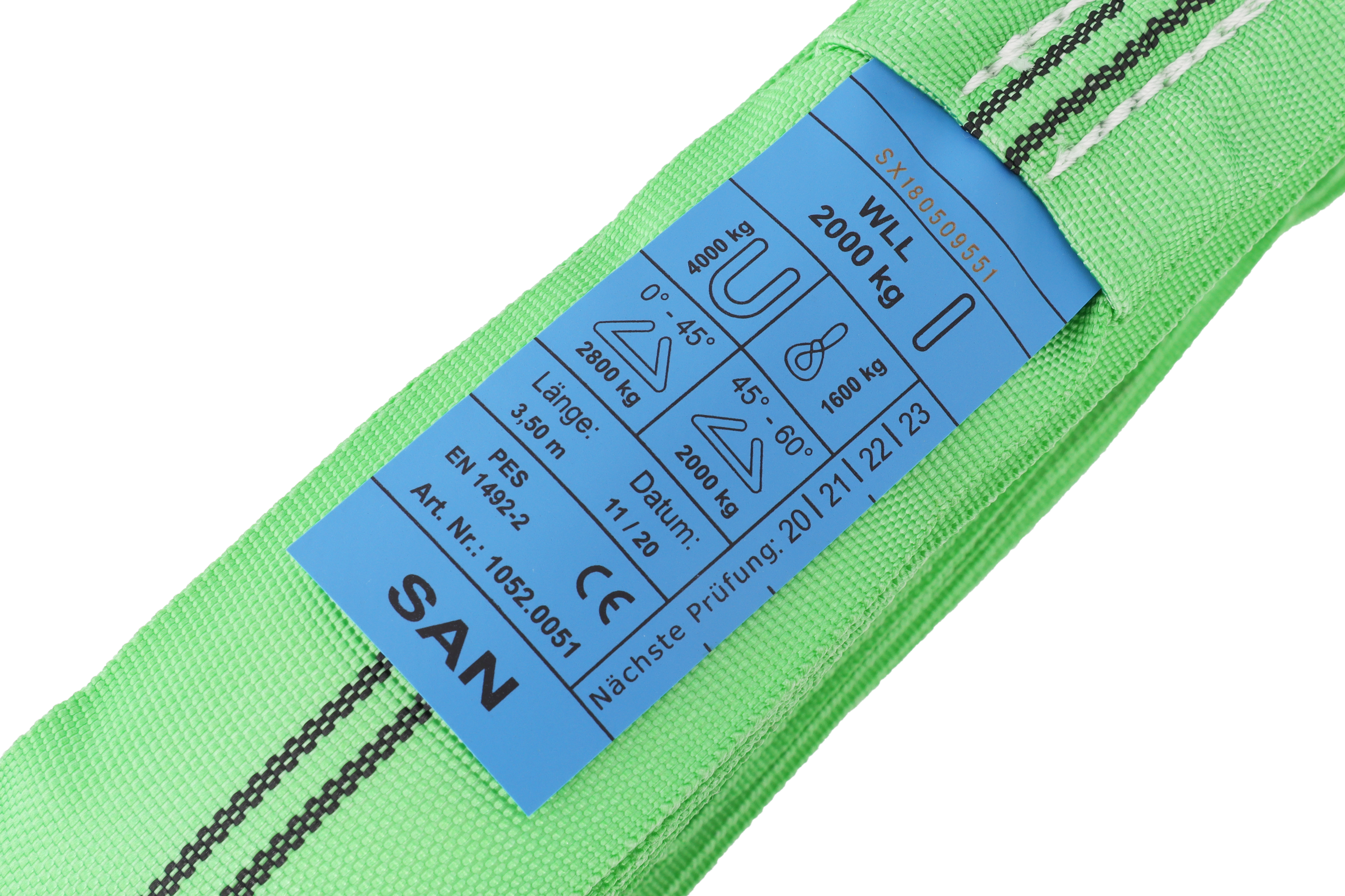 Polyester-Rundschlinge, 3,5m/7m, WLL 2to, einlagig